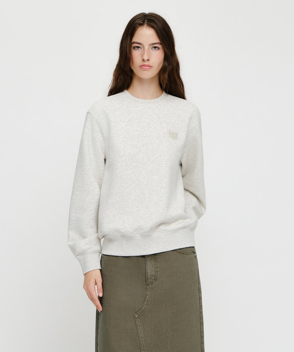 Marithe & Francois Girbaud - Small Classic Logo Oversized Sweatshirt (brushed) (Oatmeal) product image 1 | TRAB K-Fashion Australia