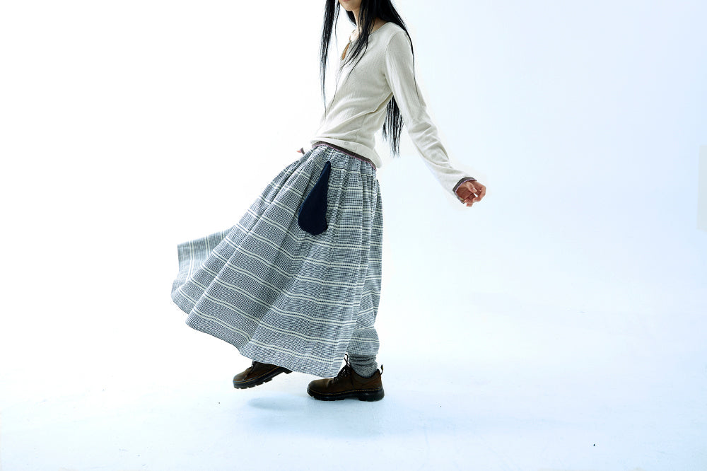 Coyseio - Wide Shirring Skirt (Navy) product image 9 | TRAB K-Fashion Australia