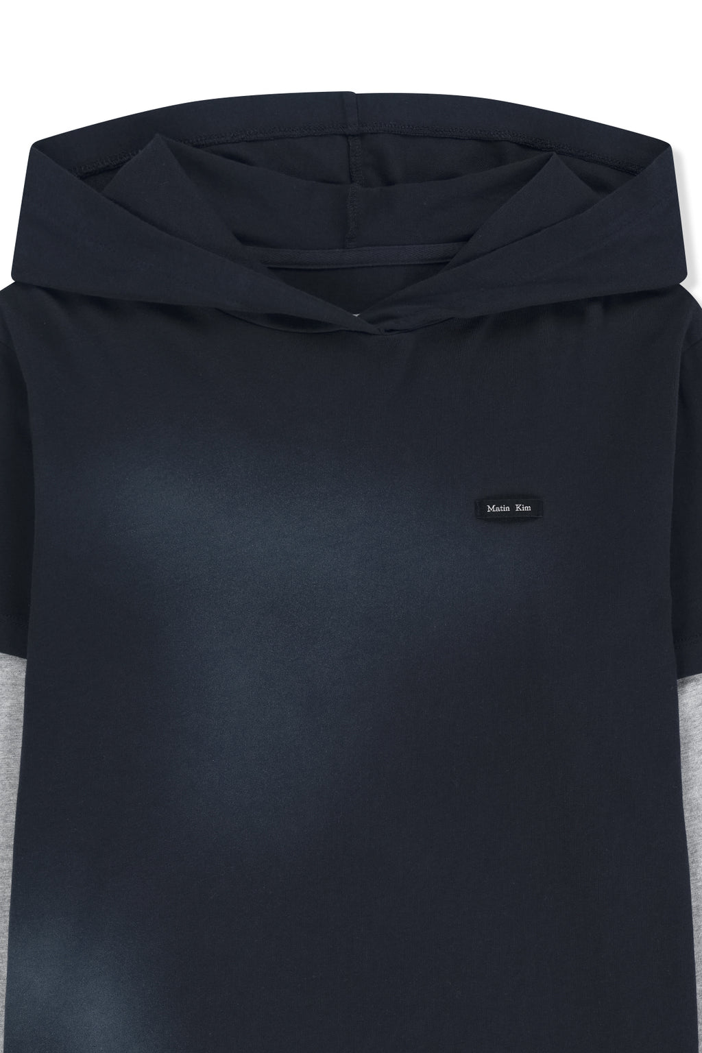 Matin Kim - Dust Washed Layered Hood Top (Navy) product image 3 | TRAB K-Fashion Australia