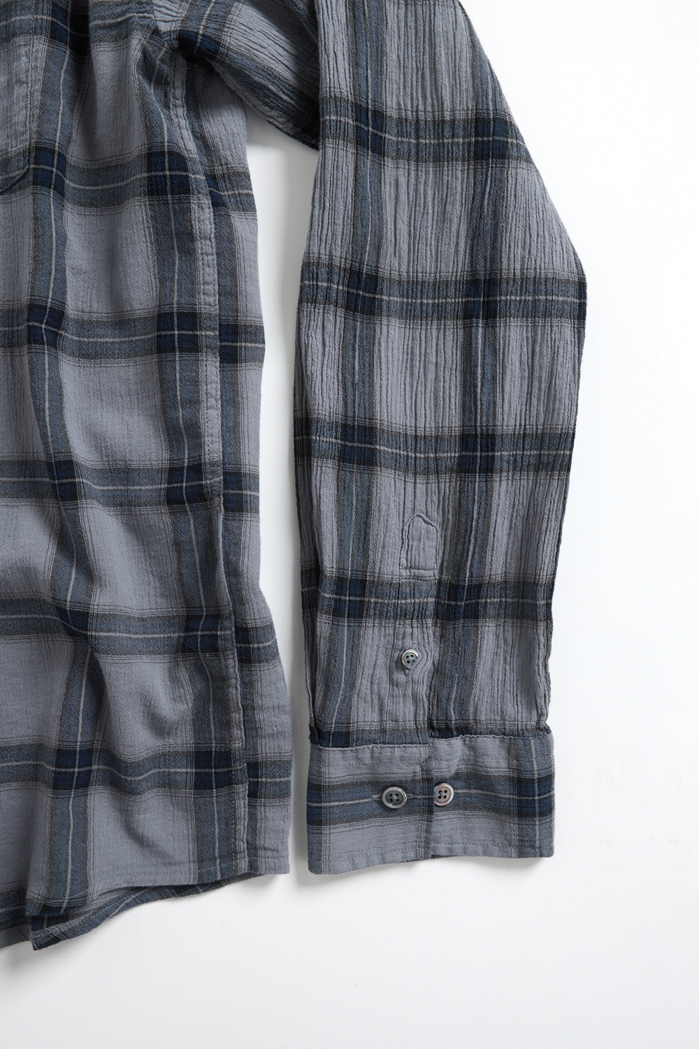 Hatchingroom - Classic Shirt Over Dyed Check (Blue Grey) product image 4 | TRAB K-Fashion Australia