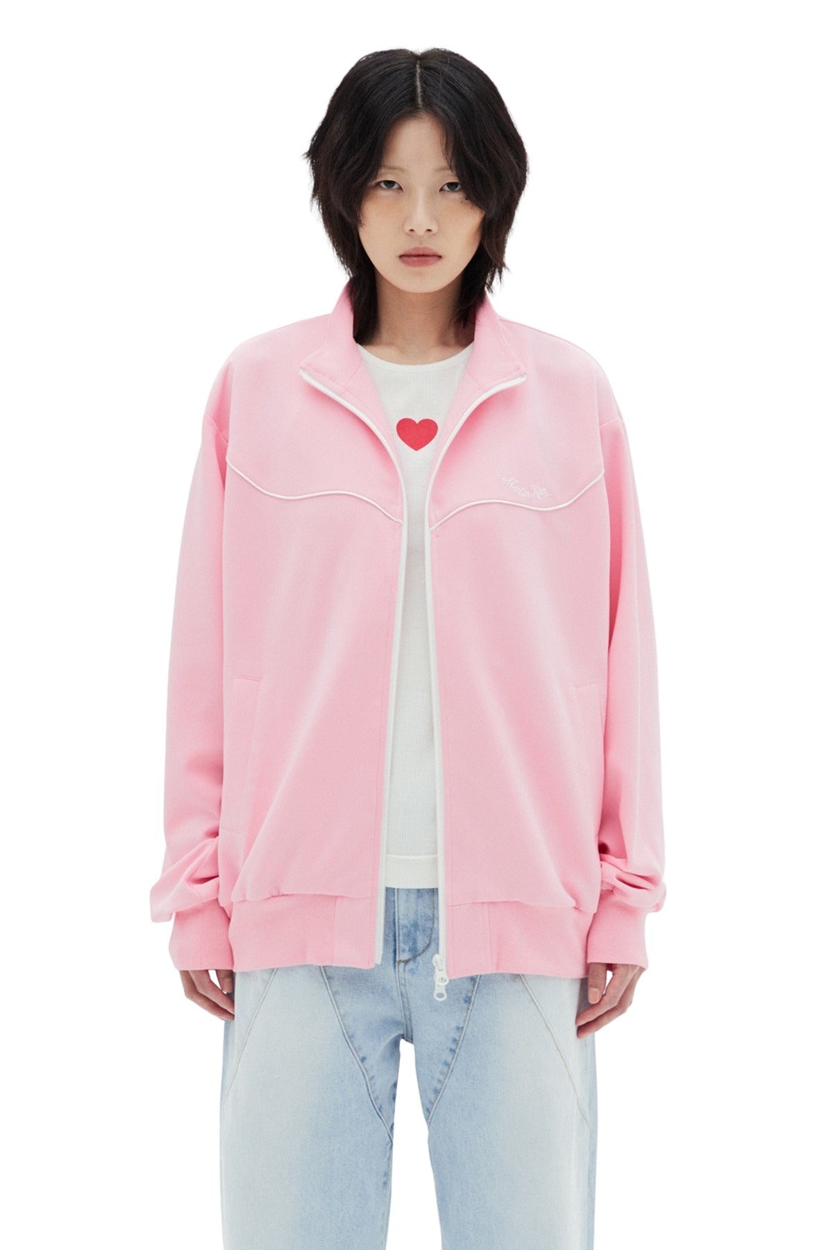 Matin Kim - Matin Kim Jersey Zip-up (Pink) product image 10 | TRAB K-Fashion Australia
