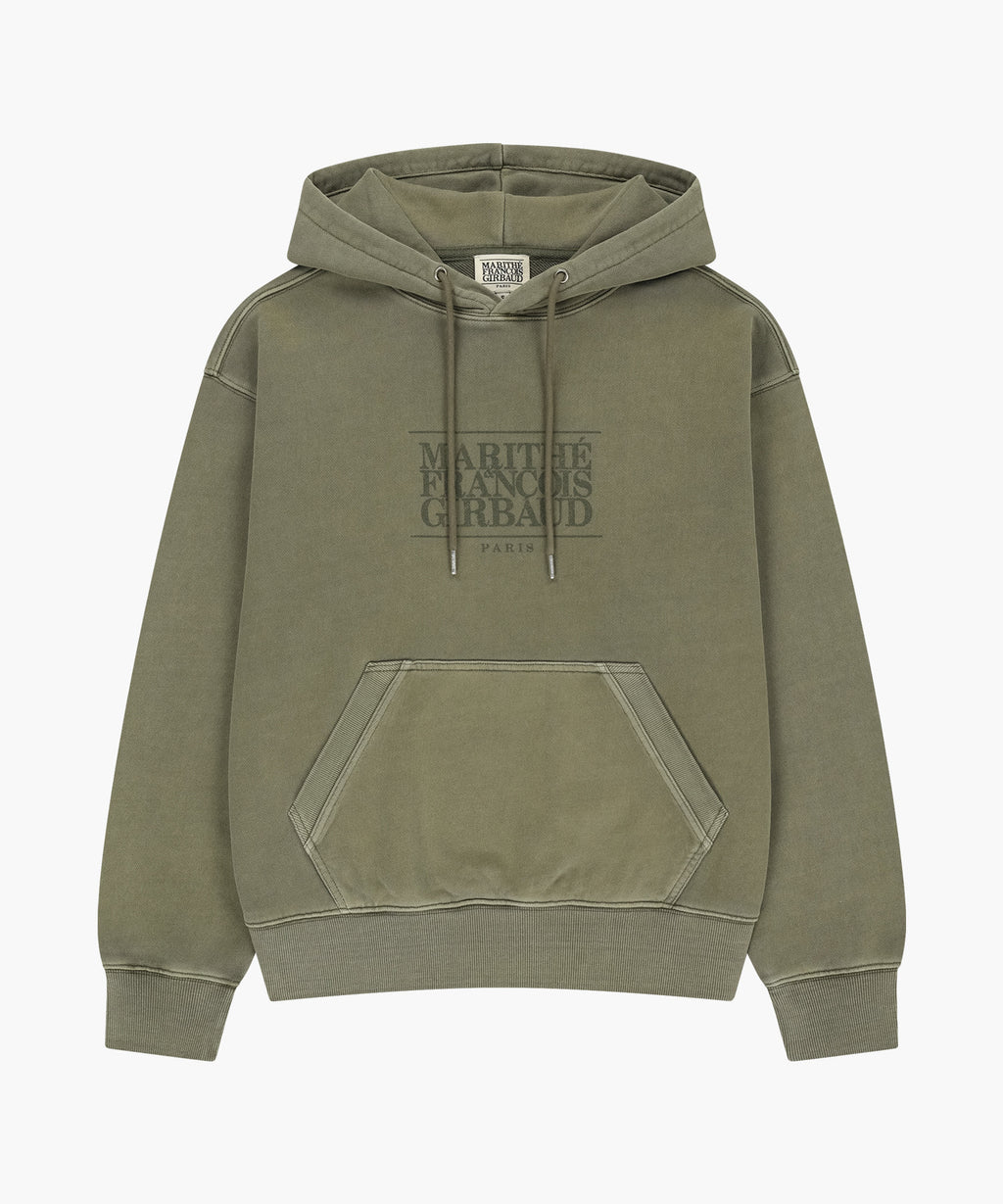 Marithe & Francois Girbaud - Crack Classic Logo Dyeing Oversized Hoodie (Khaki) product image 5 | TRAB K-Fashion Australia