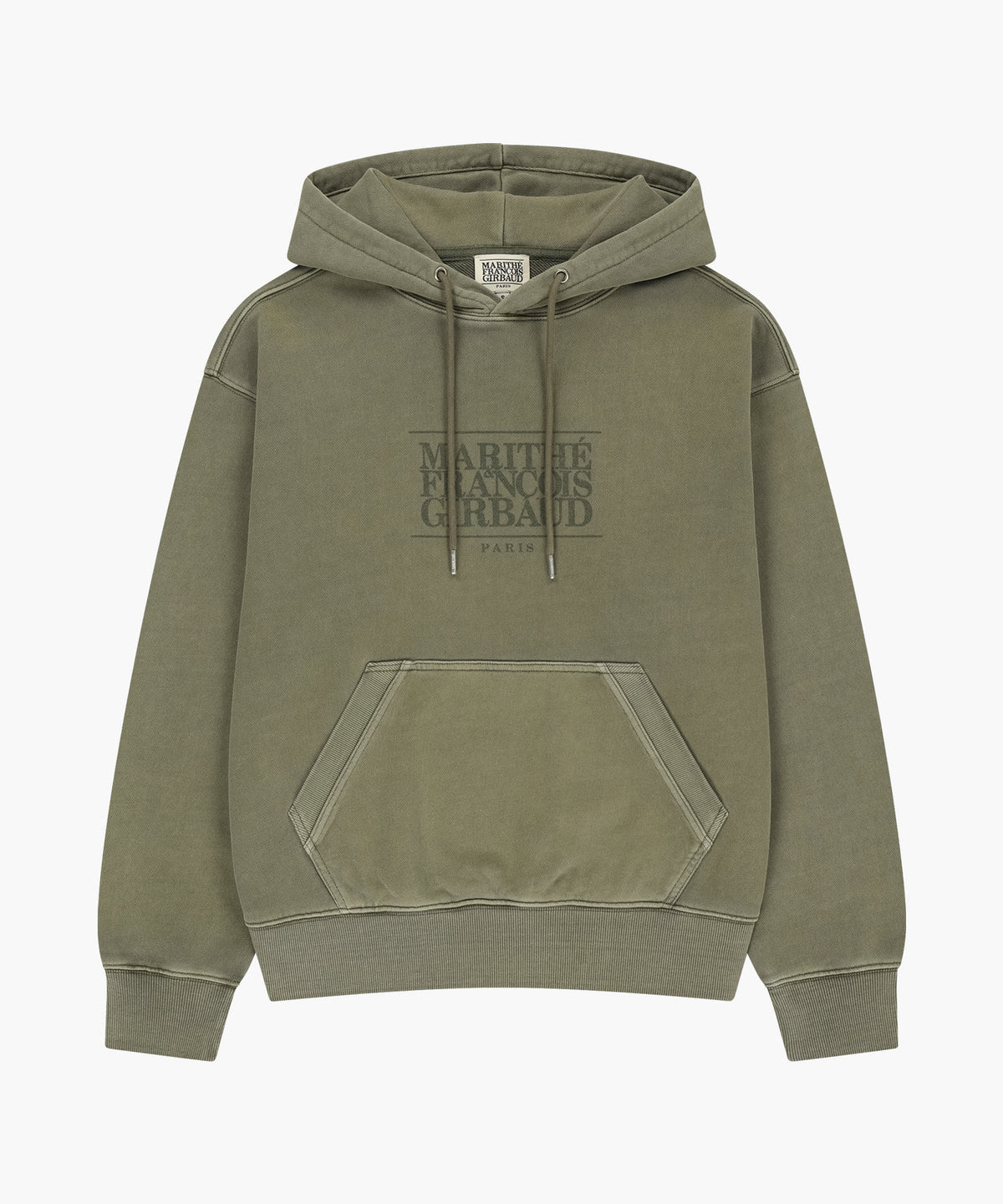 Marithe & Francois Girbaud - Crack Classic Logo Dyeing Oversized Hoodie (Khaki) product image 5 | TRAB K-Fashion Australia