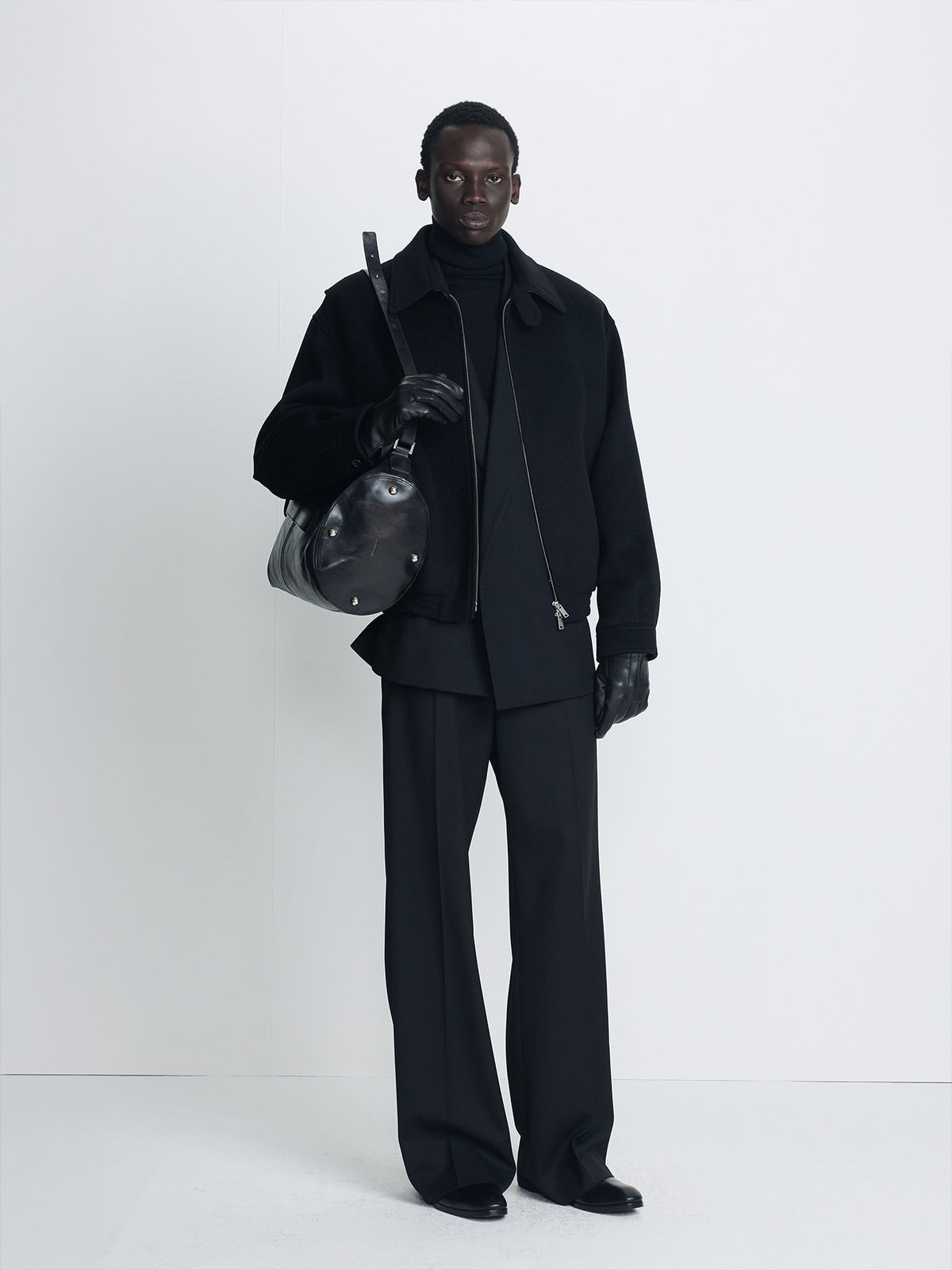 Tonywack - Wool And Silk Blouson Jacket (Black) product image 1 | TRAB K-Fashion Australia