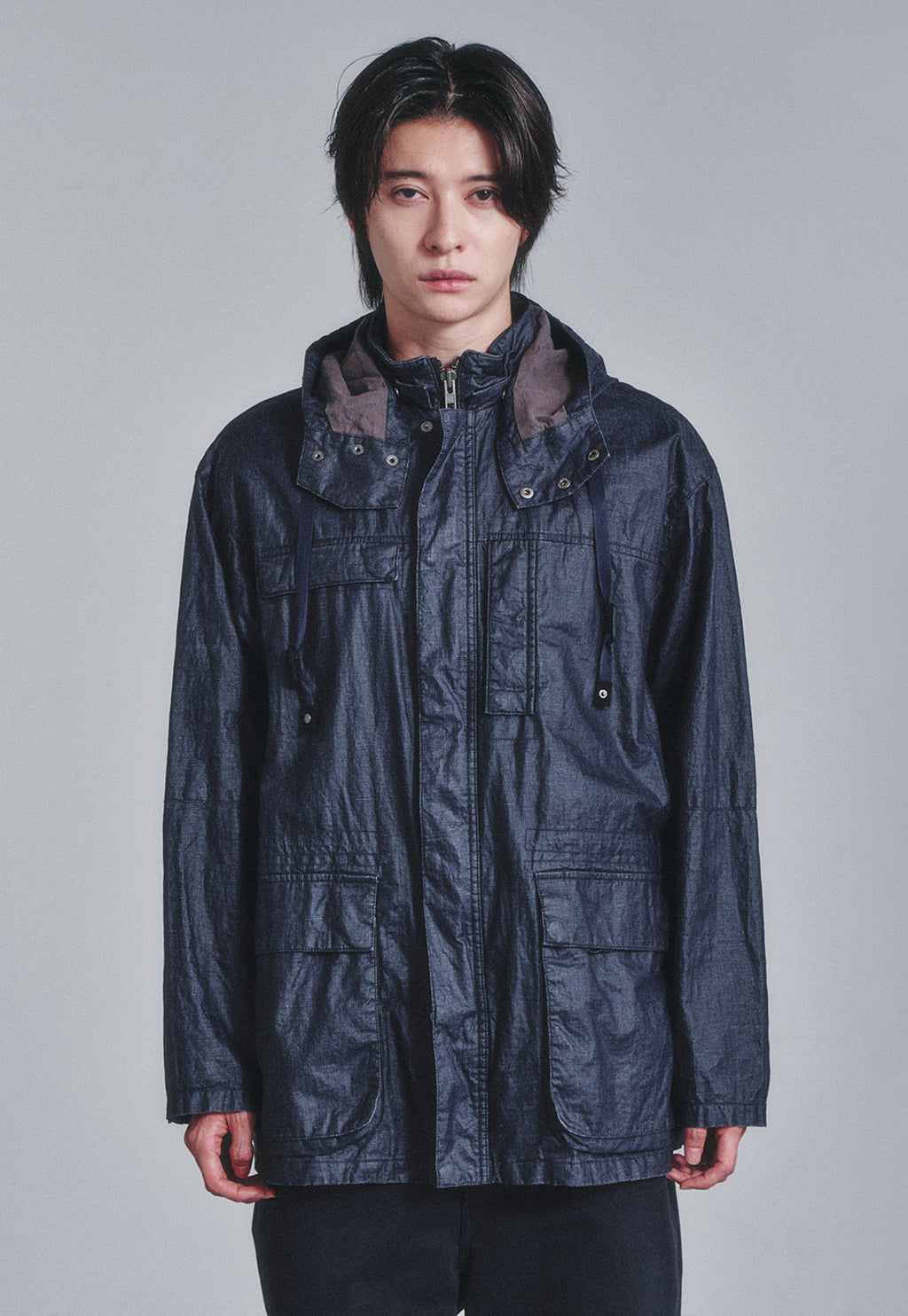 Art if acts - Linen Rain Parka (Navy) product image 5 | TRAB K-Fashion Australia