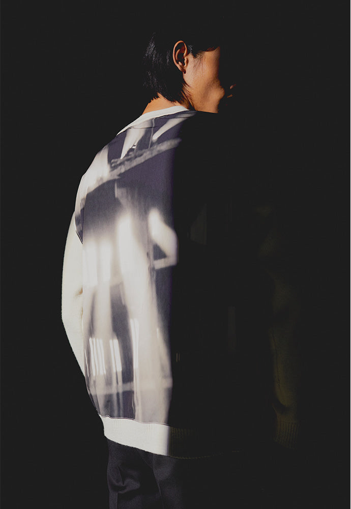 Tonywack - Polar Flash Patchwork Cardigan (Ecru) product image 4 | TRAB K-Fashion Australia