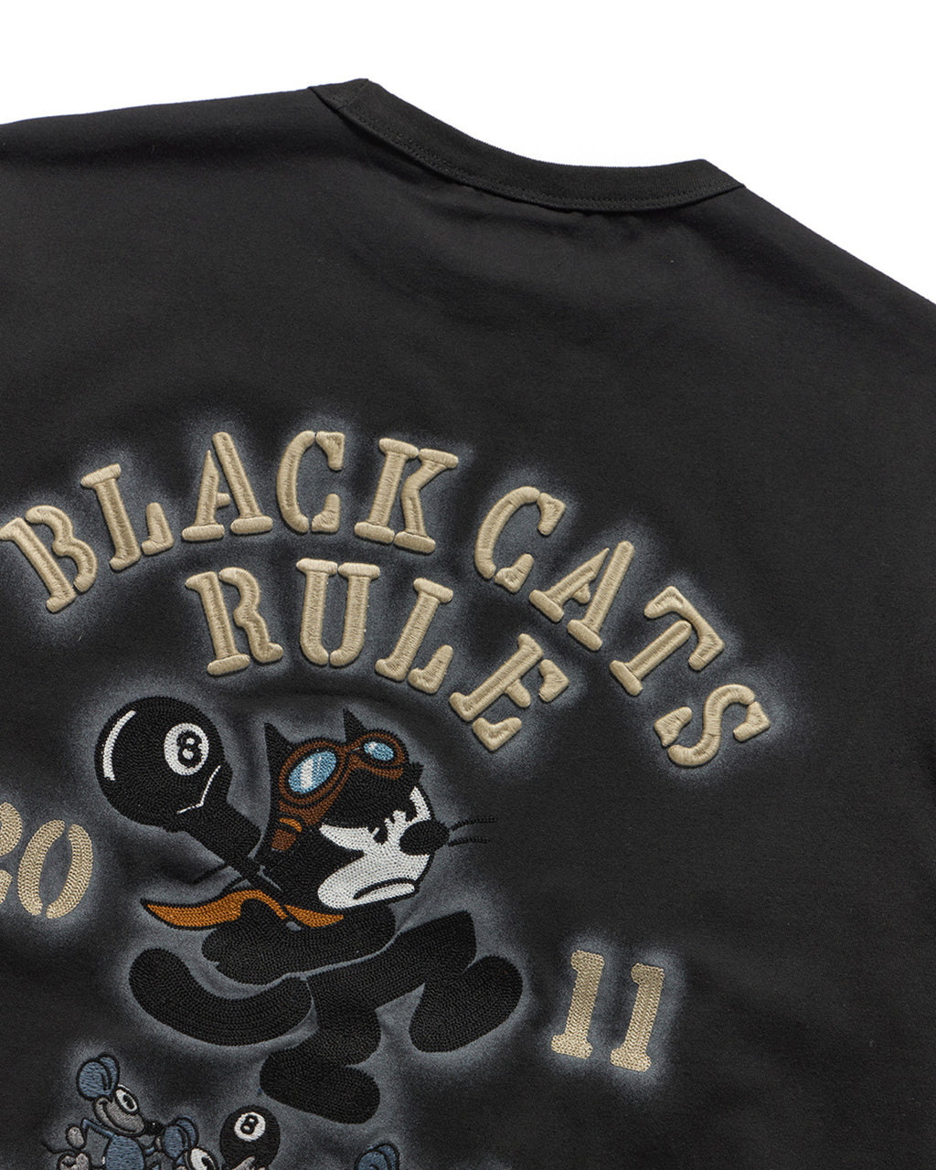 Eastlogue - Felix Shot-put Embroidered L.s T-shirts (Black) product image 4 | TRAB K-Fashion Australia