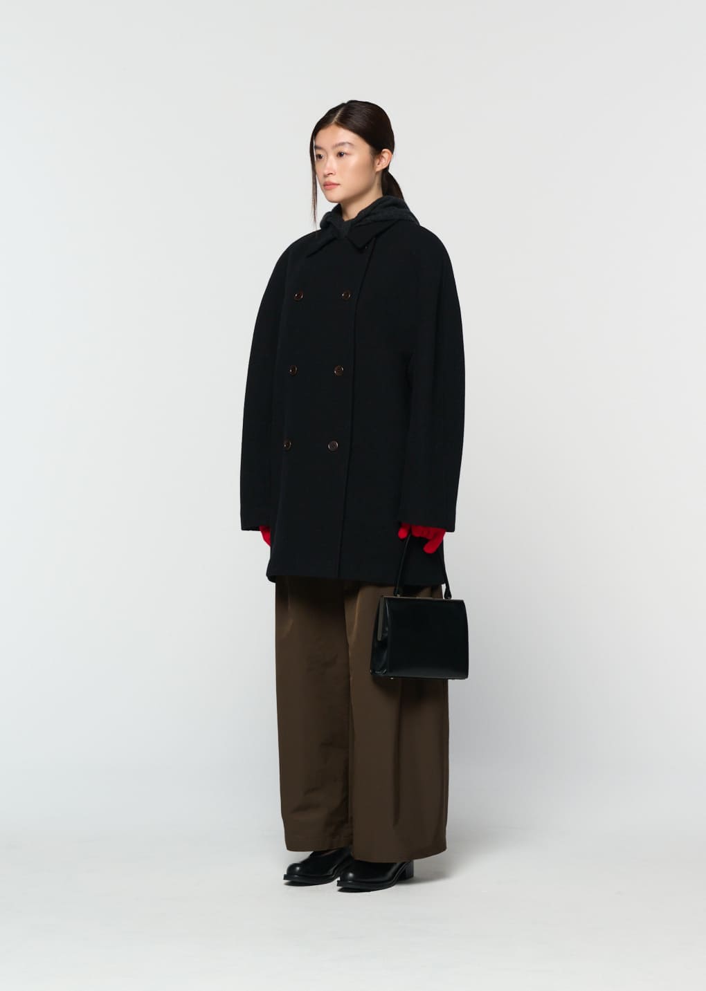 Amomento - rounded half coat (Black) product image 3 | TRAB K-Fashion Australia