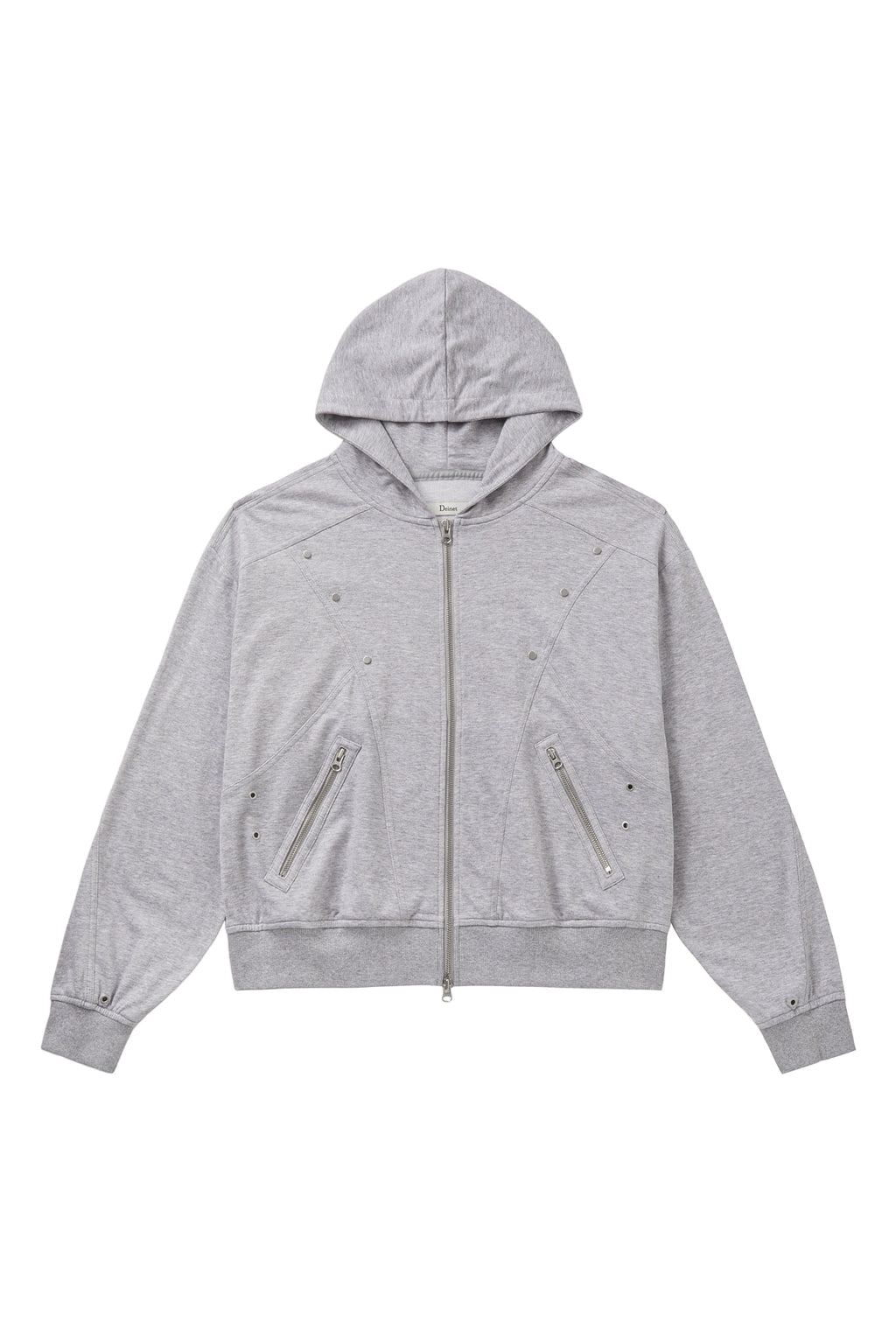 Deinet - Metal Detail Hood Zip Up (Melange Grey) product image 1 | TRAB K-Fashion Australia