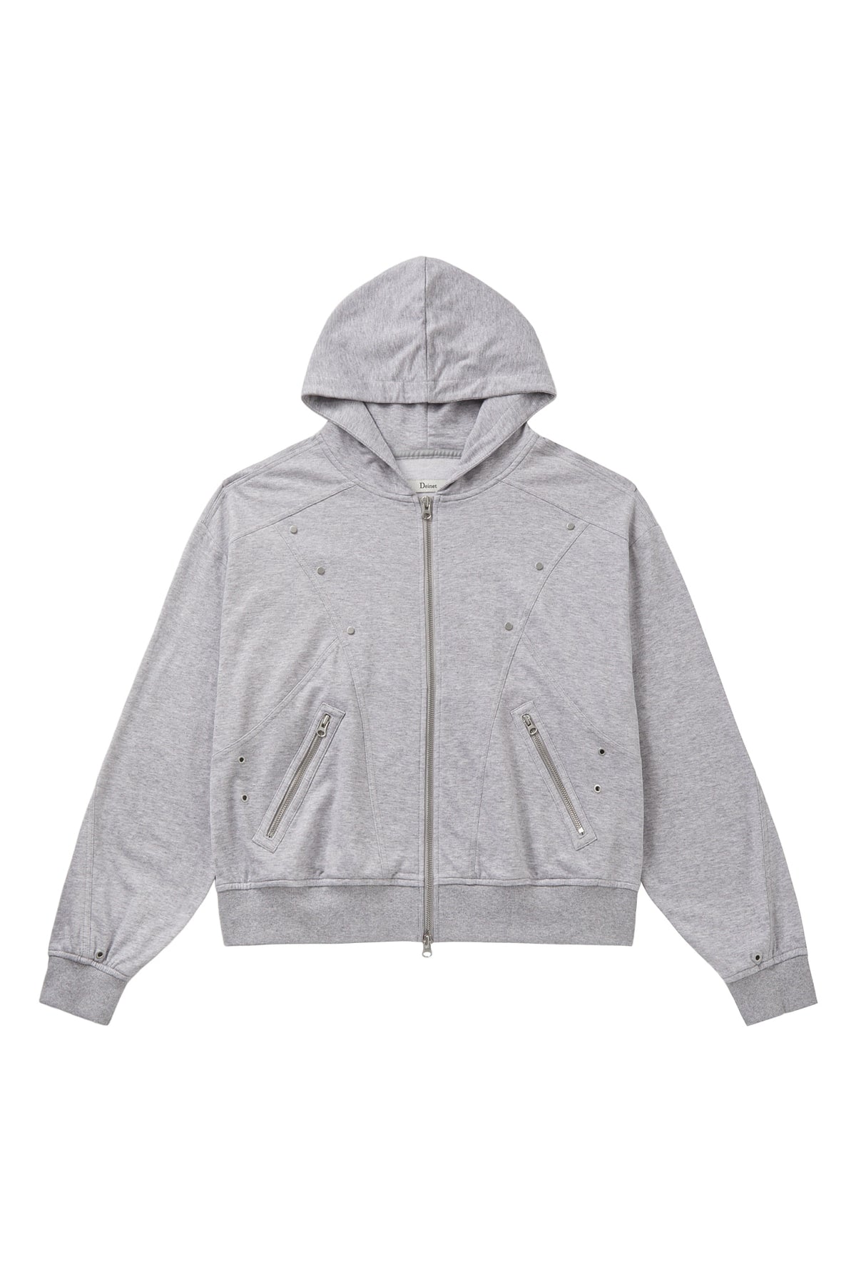 Deinet - Metal Detail Hood Zip Up (Melange Grey) product image 1 | TRAB K-Fashion Australia