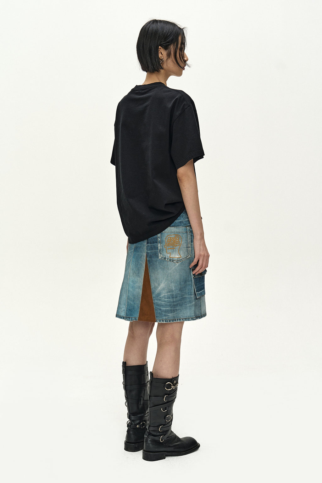 Andersson Bell - Andersson Bell X Brain Dead Denim Print Skirt (Blue) product image 2 | TRAB K-Fashion Australia