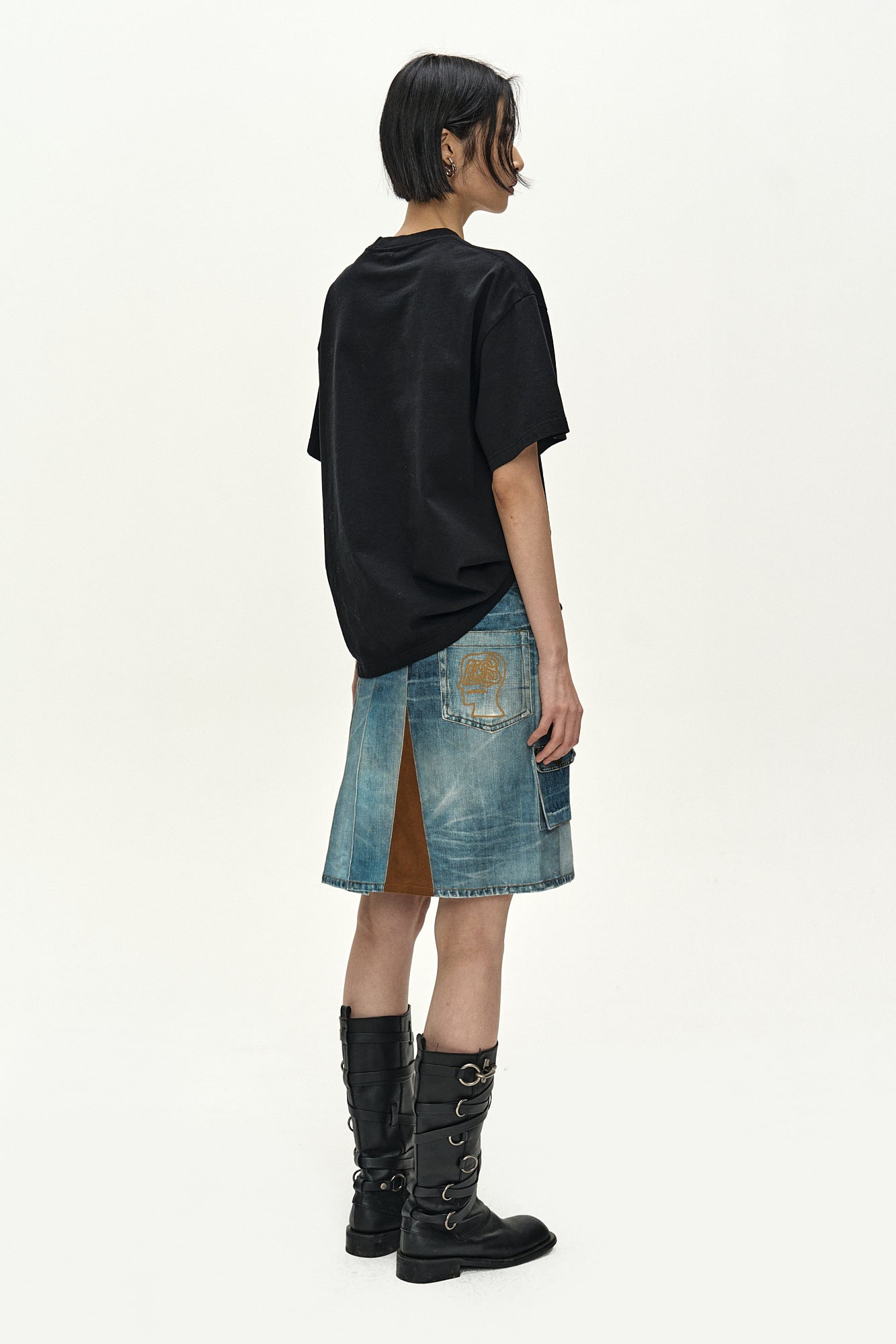 Andersson Bell - Andersson Bell X Brain Dead Denim Print Skirt (Blue) product image 2 | TRAB K-Fashion Australia