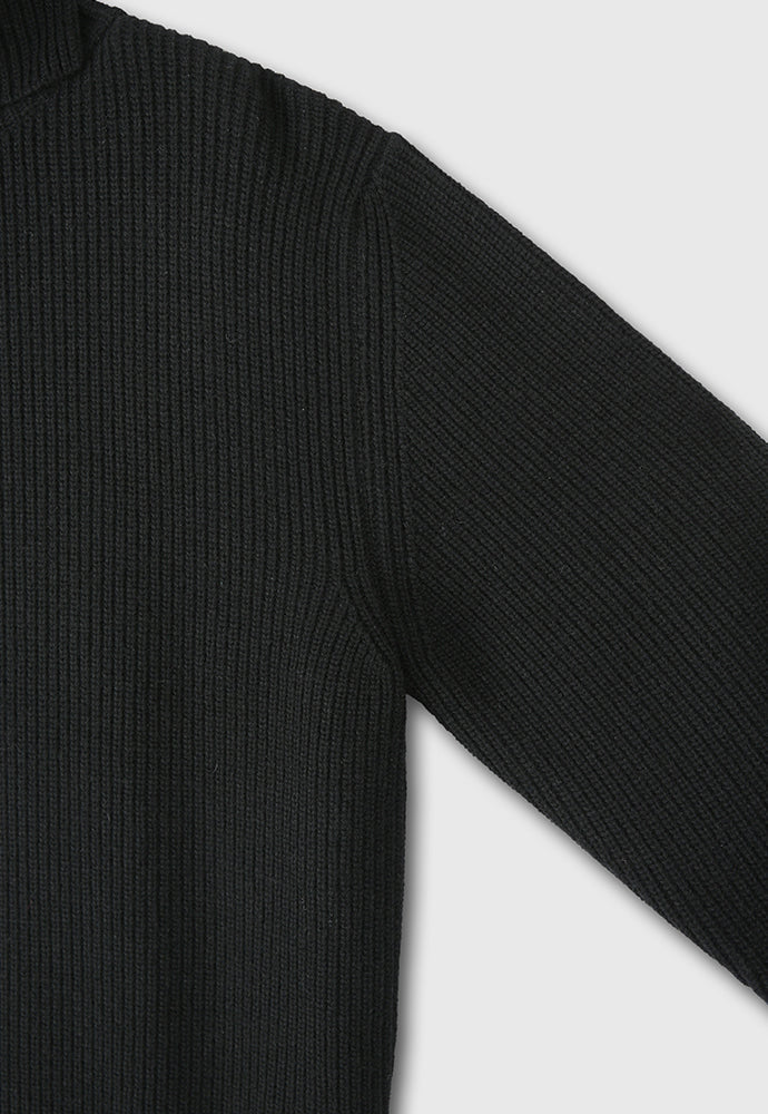 Tonywack - Hard Twist Wool Slit Turtleneck Knit (Black) product image 10 | TRAB K-Fashion Australia