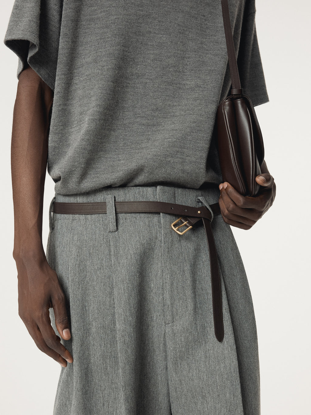 Recto - Quincy Wool Belted Pants (Melange Grey) product image 8 | TRAB K-Fashion Australia