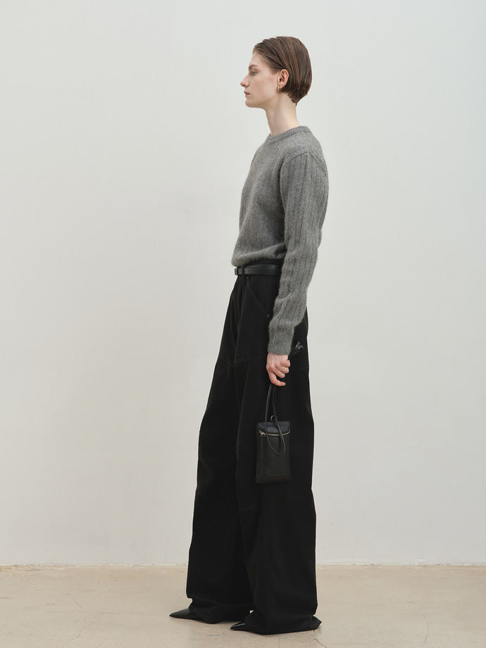 Tonywack - Wide-Leg Cotton Work Pants (Black) product image 2 | TRAB K-Fashion Australia