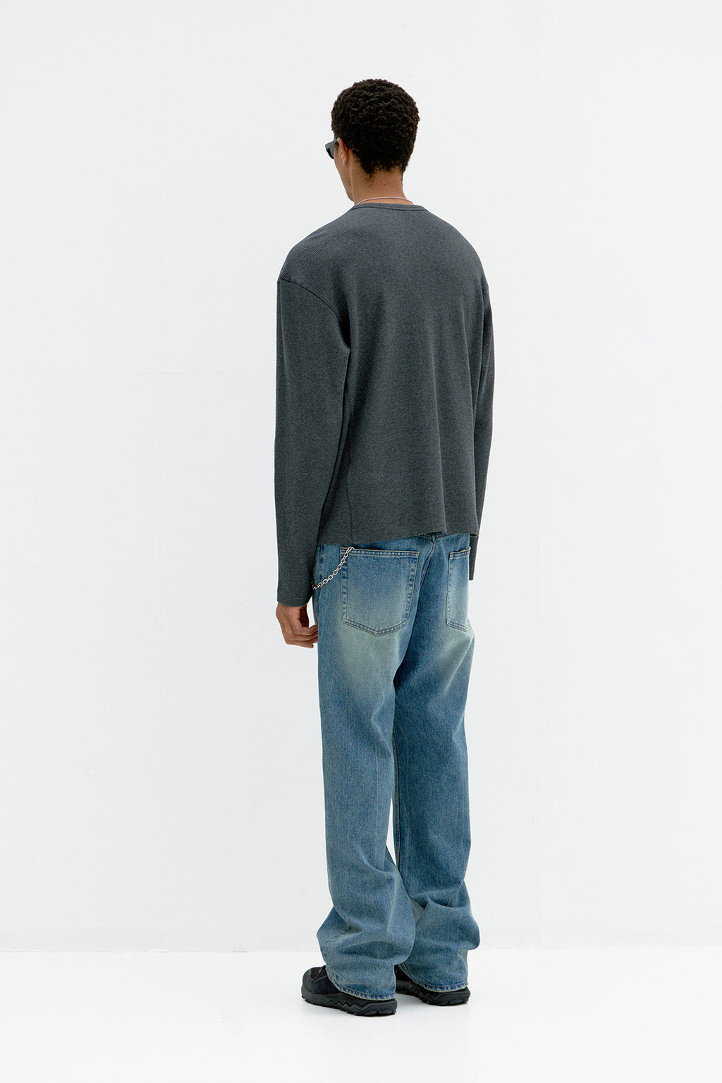 Coor - Regular Fit Waffle Long Sleeve (Charcoal) product image 4 | TRAB K-Fashion Australia
