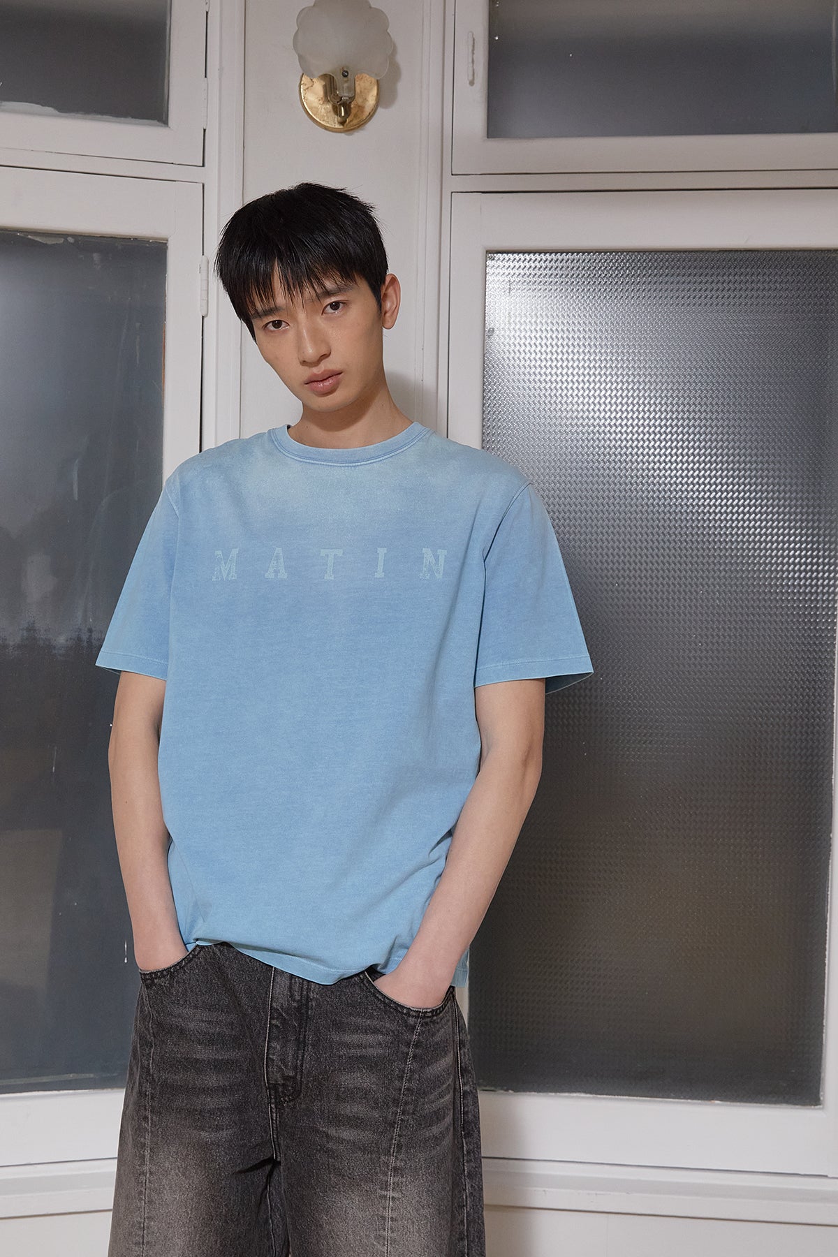 Matin Kim - Dying Point Logo Top (Blue) product image 10 | TRAB K-Fashion Australia