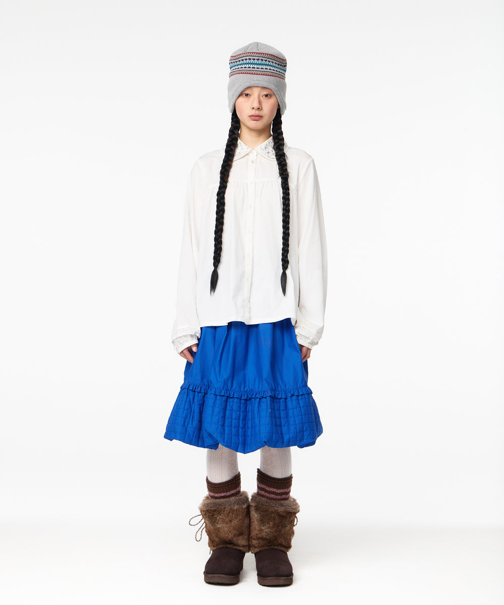 Coyseio - Quilted Shirring Balloon Skirt (Blue) product image 9 | TRAB K-Fashion Australia