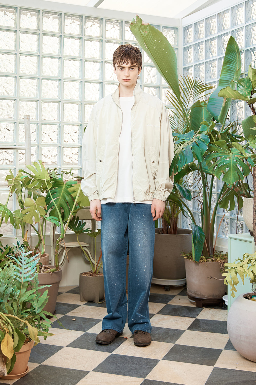 Matin Kim - Oversize Nylon Light Jumper (Light Beige) product image 7 | TRAB K-Fashion Australia