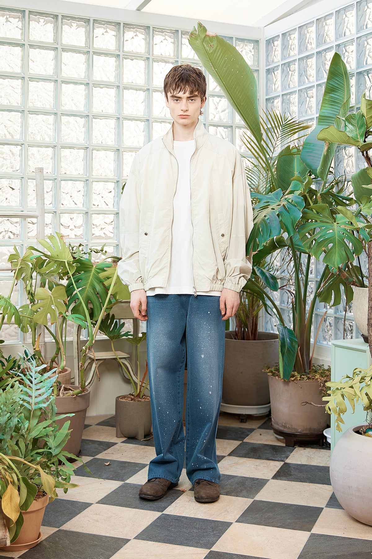 Matin Kim - Oversize Nylon Light Jumper (Light Beige) product image 7 | TRAB K-Fashion Australia