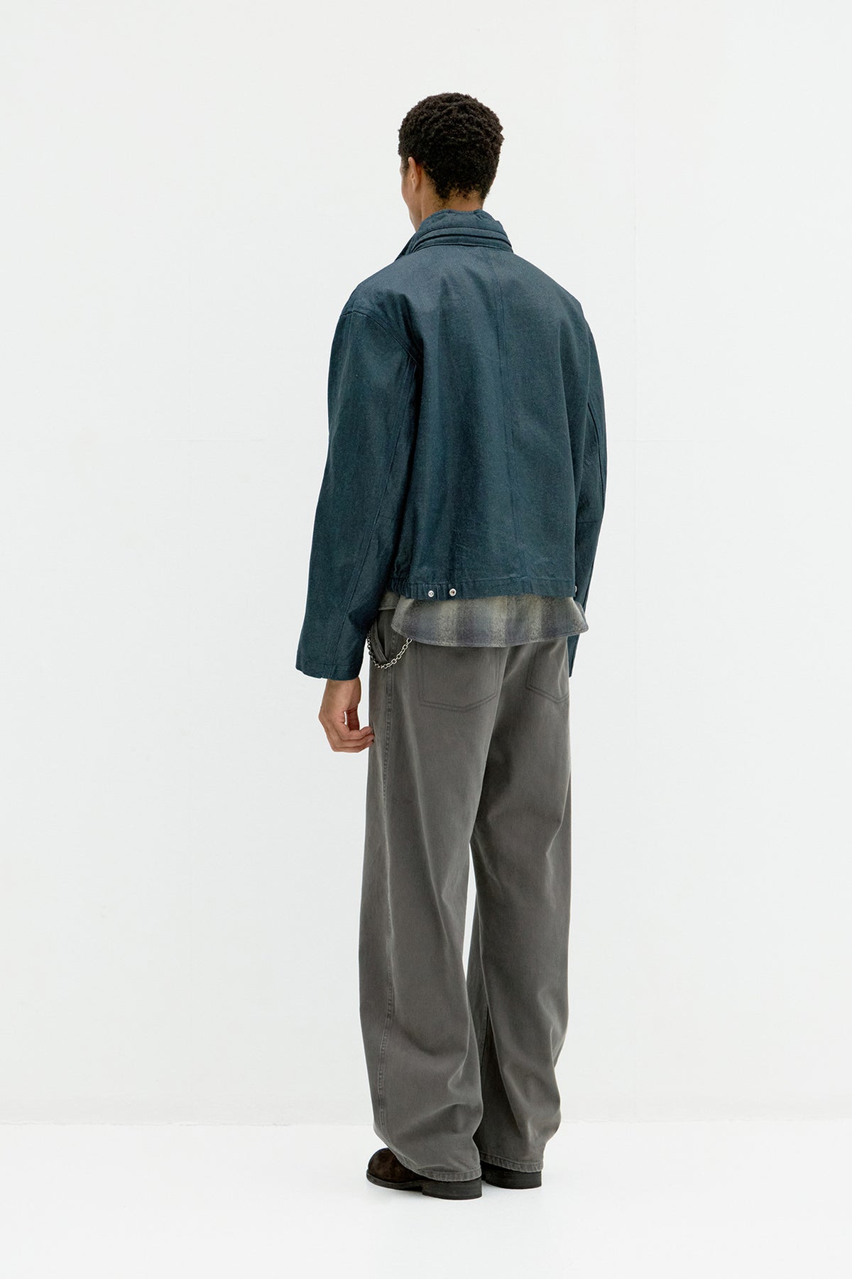 Coor - Coated Denim Stand Neck Jumper (Teel Blue) product image 4 | TRAB K-Fashion Australia