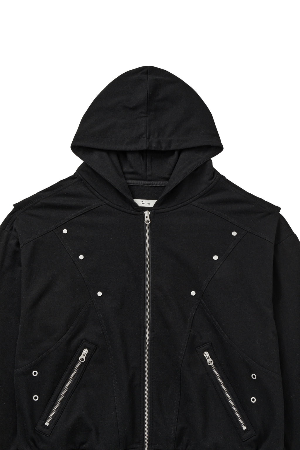 Deinet - Metal Detail Hood Zip Up (Black) product image 3 | TRAB K-Fashion Australia
