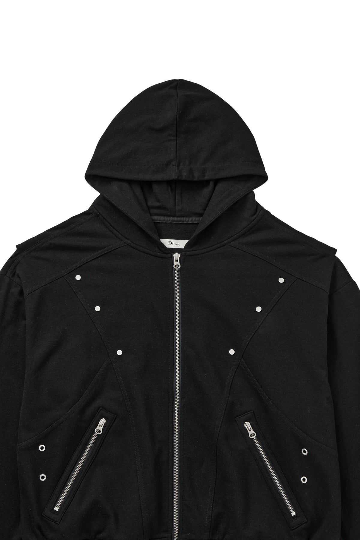 Deinet - Metal Detail Hood Zip Up (Black) product image 3 | TRAB K-Fashion Australia