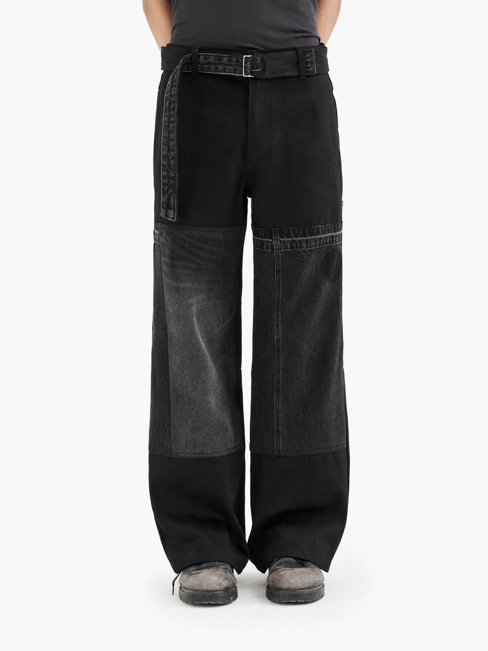 Jiyong Kim - Re-worked Denim Trousers (Black) product image 2 | TRAB K-Fashion Australia