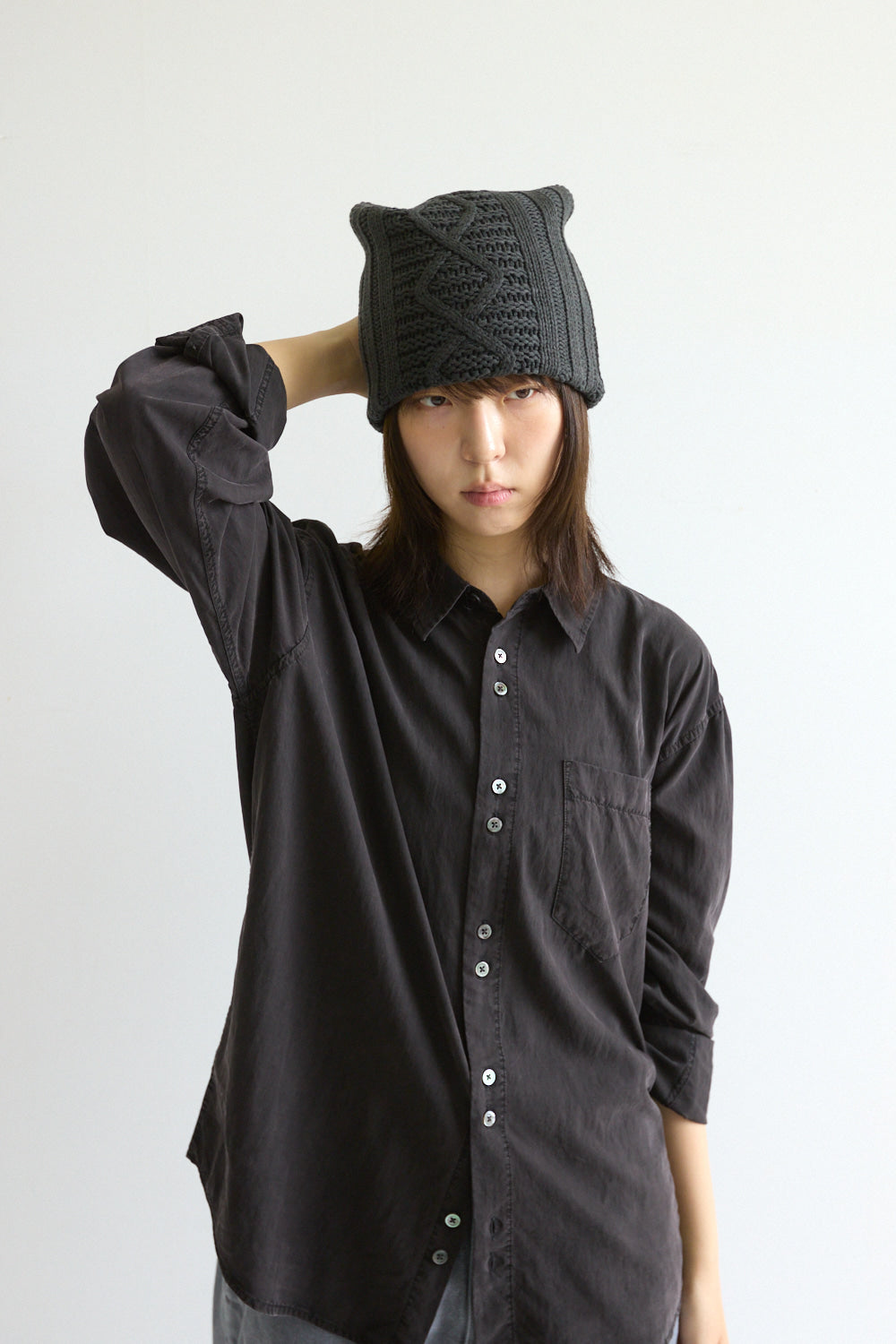 Hatchingroom - Rana Shirt Over Dyed (Charcoal) product image 5 | TRAB K-Fashion Australia