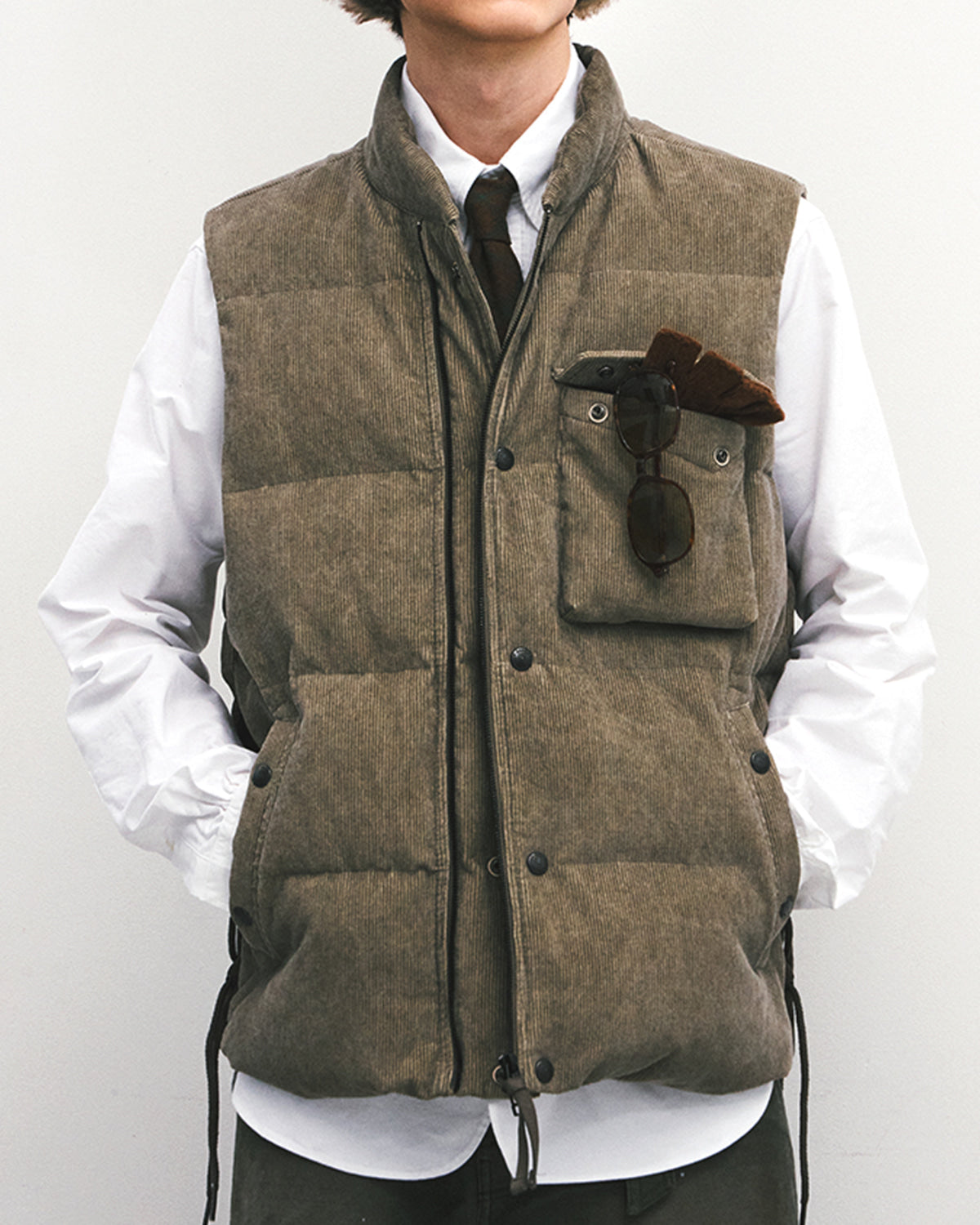 Eastlogue - Flak Puffer Down Vest (Sand Corduroy) product image 9 | TRAB K-Fashion Australia