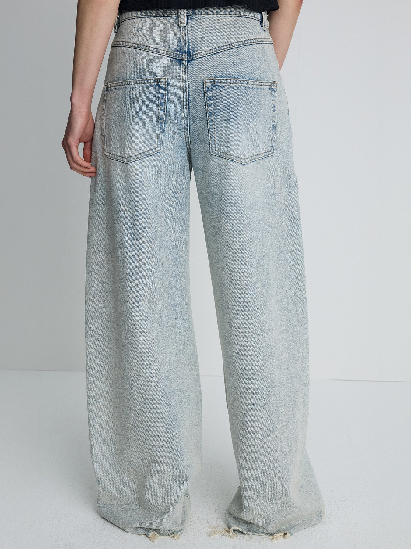 Tonywack - Distressed Wide-Leg Denim Jeans (Washed Light Blue) product image 8 | TRAB K-Fashion Australia