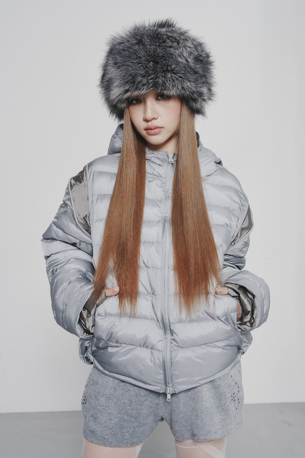Deinet - Point Wellon Hooded Jacket (Silver) product image 9 | TRAB K-Fashion Australia
