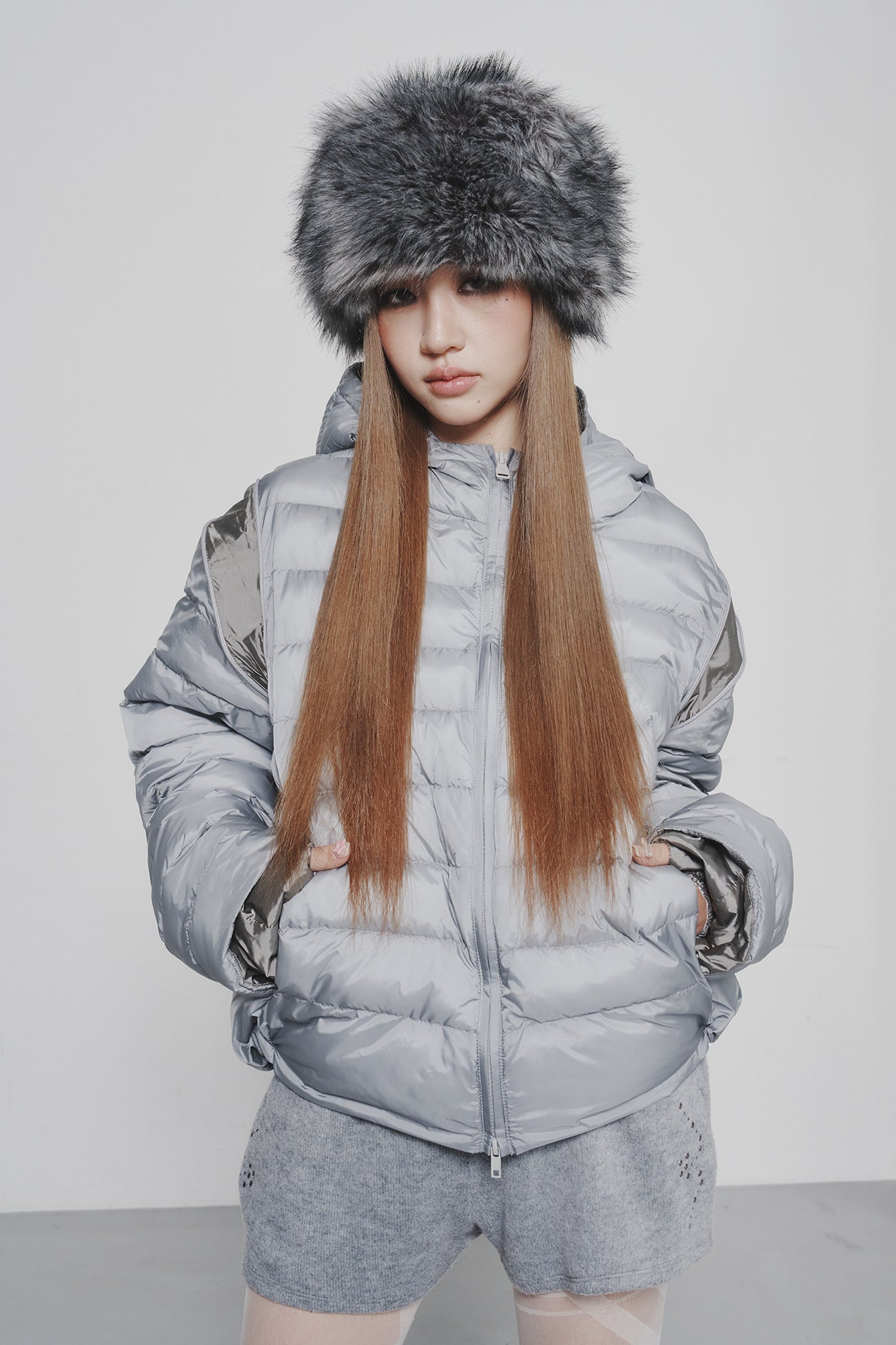 Deinet - Point Wellon Hooded Jacket (Silver) product image 9 | TRAB K-Fashion Australia