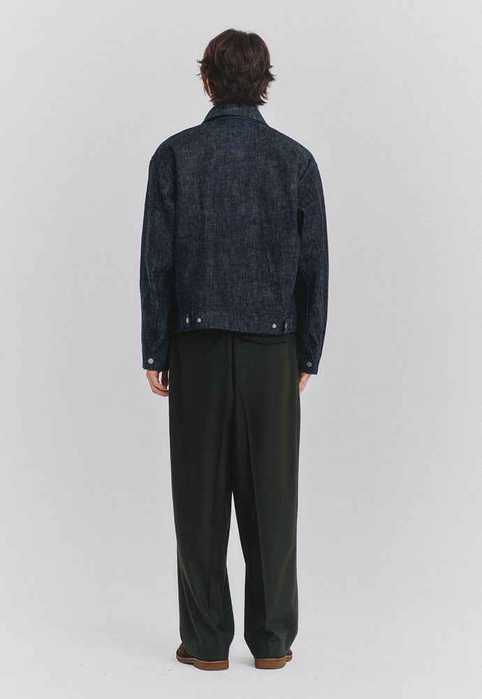 Art if acts - Reverse Wool Two Tuck Pants (Olive Charcoal) product image 5 | TRAB K-Fashion Australia