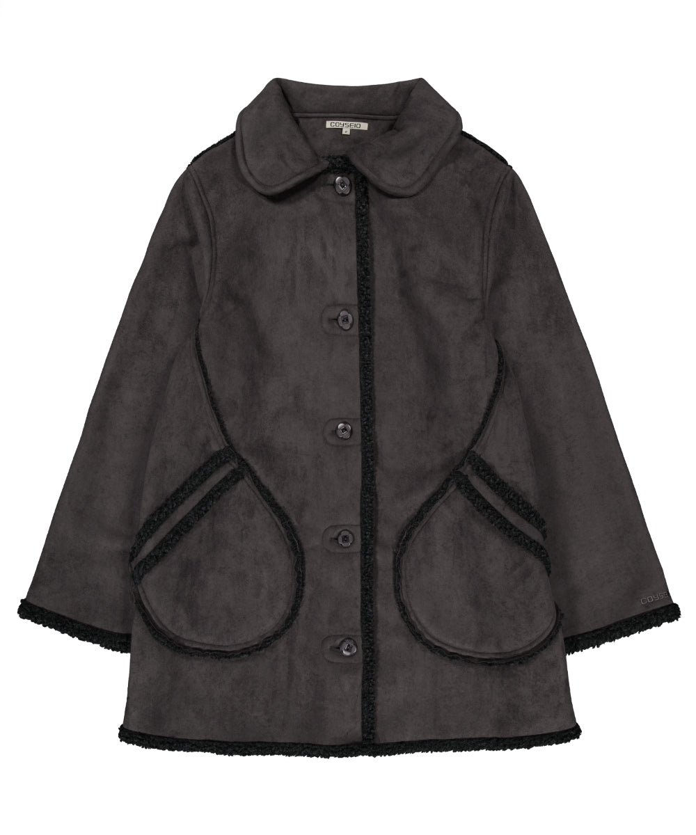 Coyseio - Round Collar Suede Jacket (Charcoal) product image 19 | TRAB K-Fashion Australia