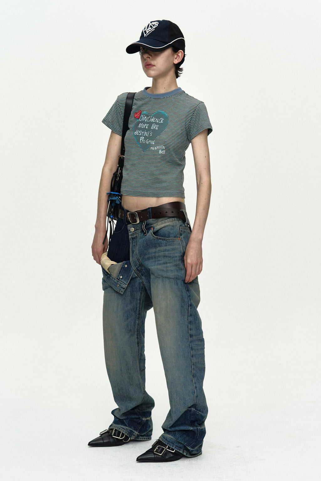 Andersson Bell - (essential) Unisex Heart Logo Embroidery Layered Cap (Essential) product image 4 | TRAB K-Fashion Australia