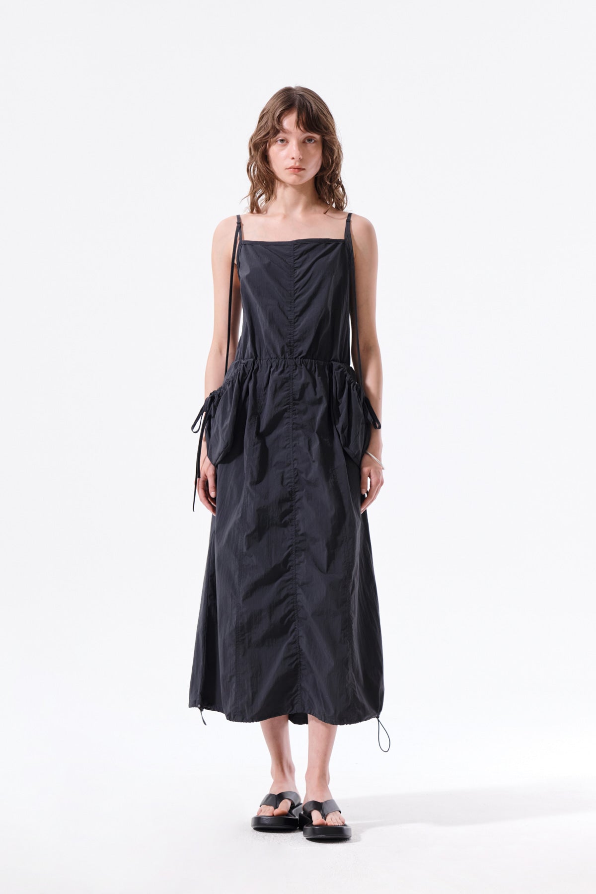 Matin Kim - Strap Detail Sleeveless Utility Dress (Charcoal) product image 10 | TRAB K-Fashion Australia