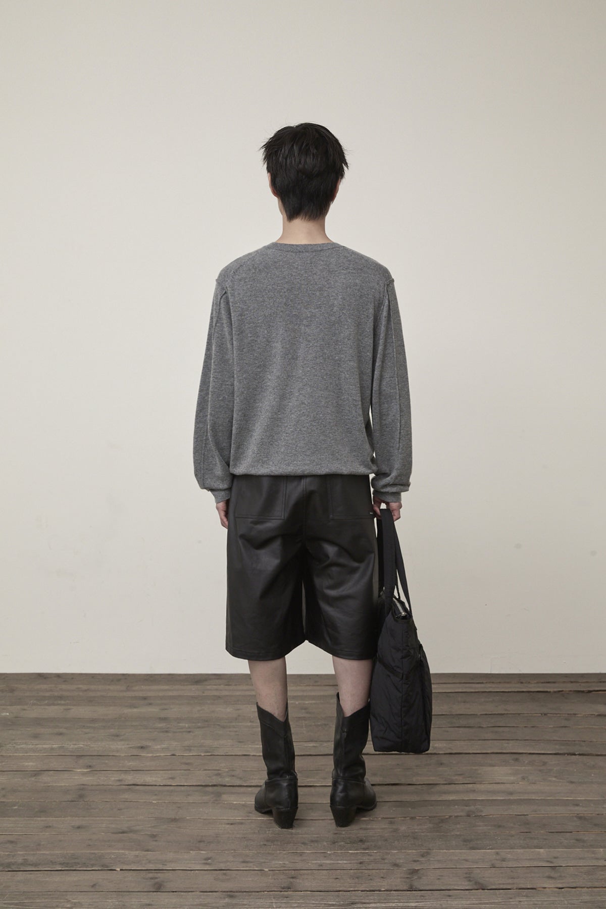 Matin Kim - Cashmere Blended Round Knit Pullover (Grey) product image 12 | TRAB K-Fashion Australia