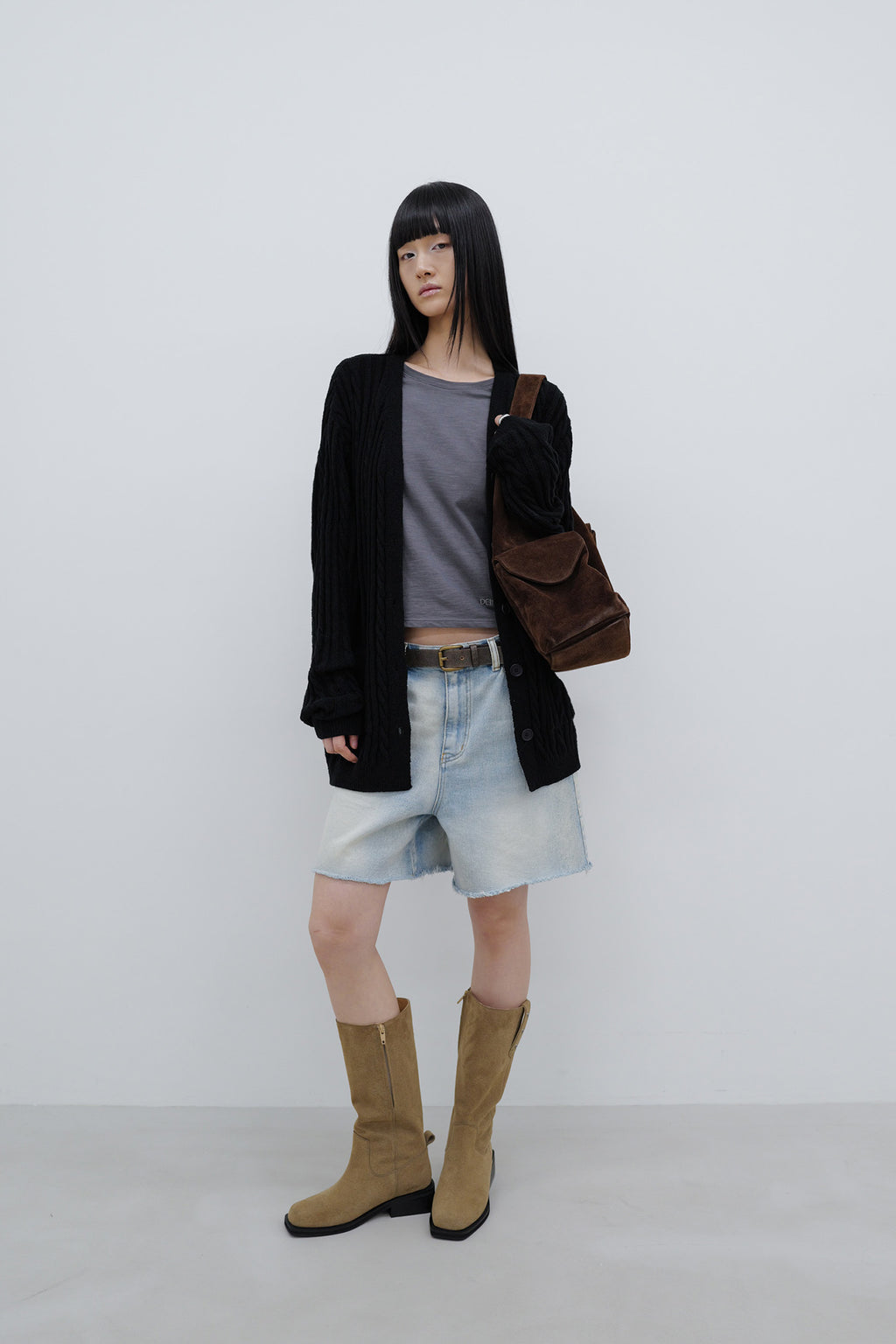 Deinet - Deinet Cable Cardigan (Black) product image 4 | TRAB K-Fashion Australia