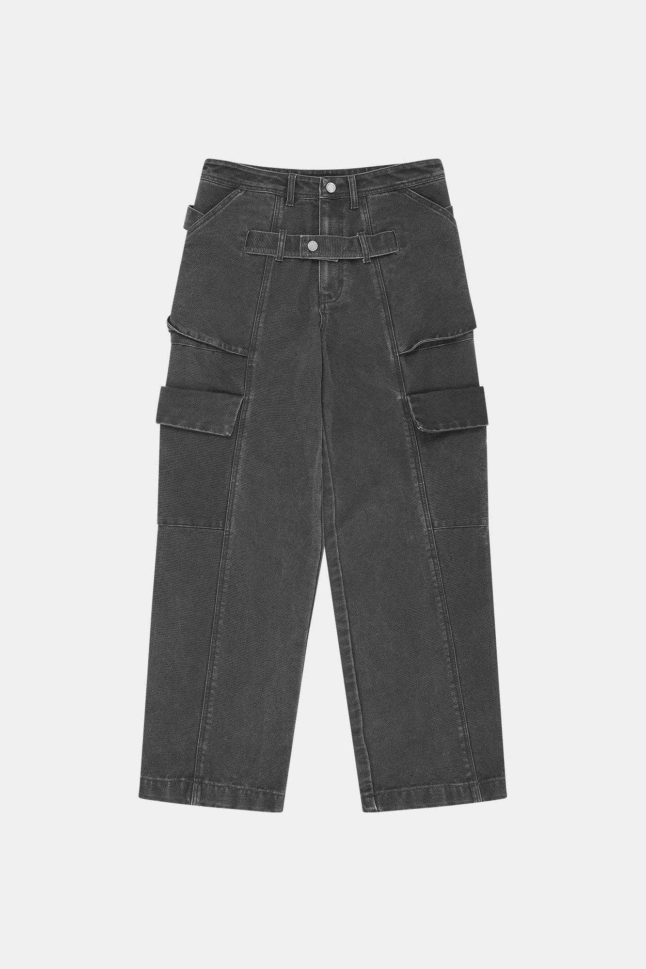 Andersson Bell - Belt Layered Cargo Wide-Leg Jeans (khaki) (Khaki) product image 13 | TRAB K-Fashion Australia
