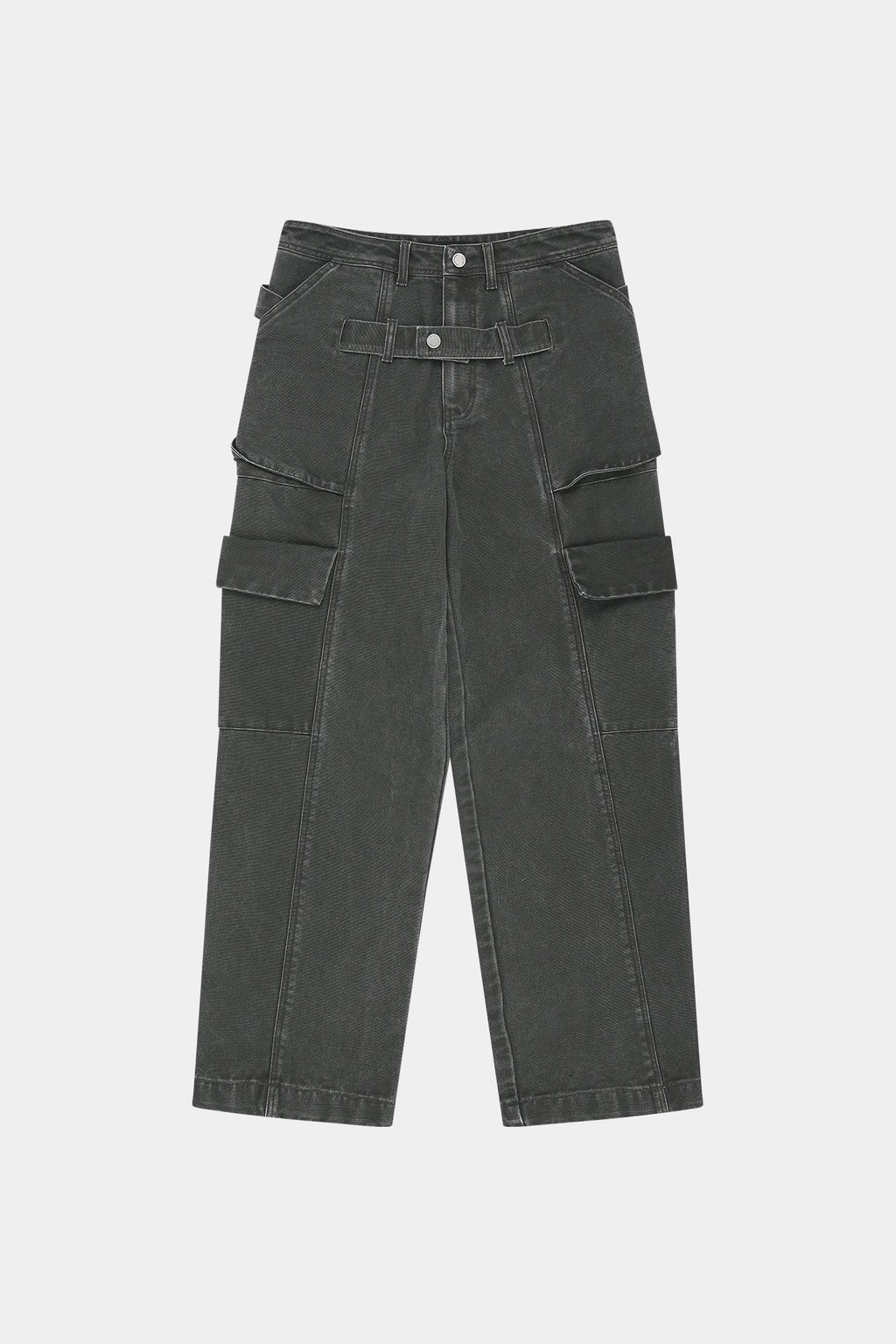 Andersson Bell - Belt Layered Cargo Wide-Leg Jeans (Khaki) product image 13 | TRAB K-Fashion Australia