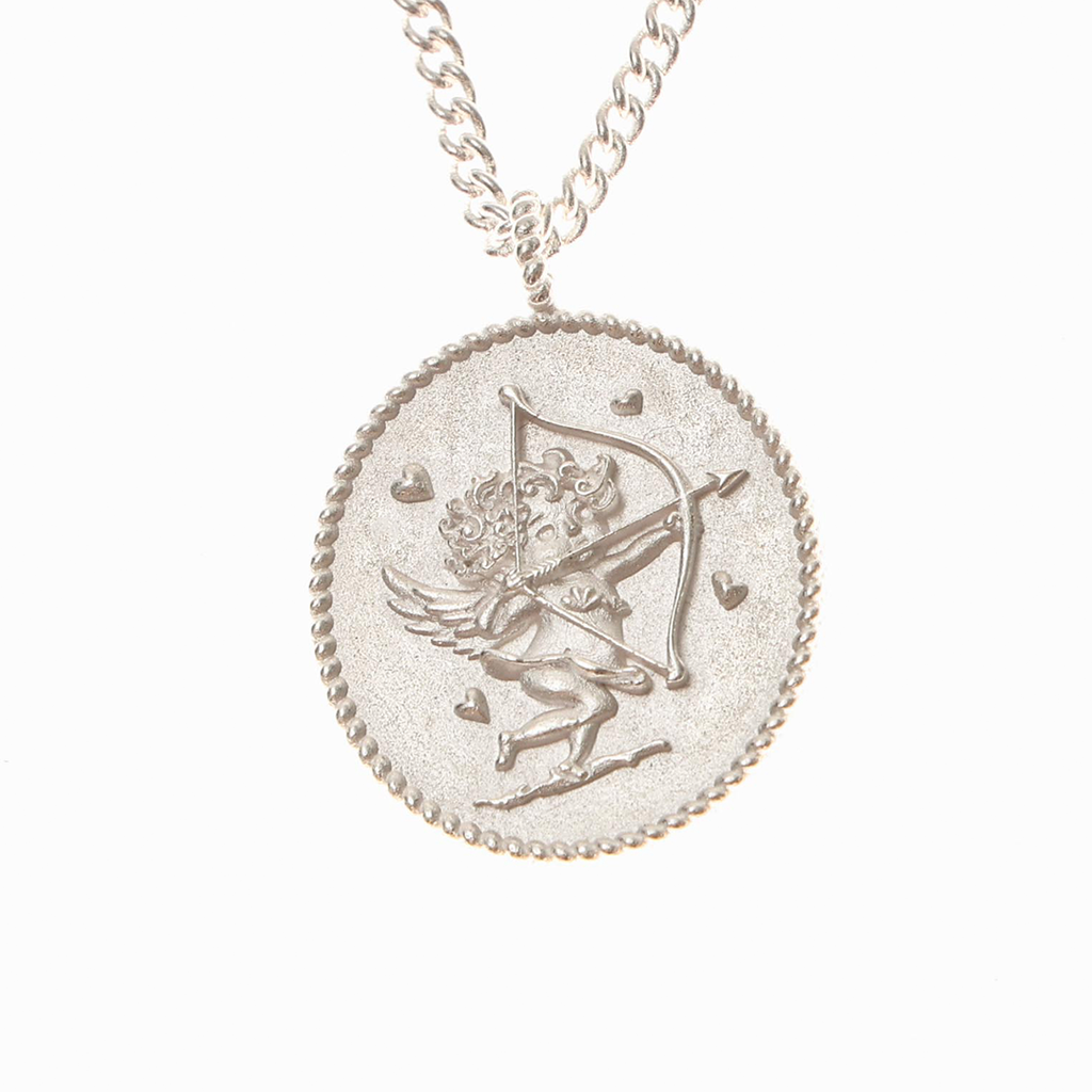 Towtow Archive - Cupid Wish Coin Necklace Frosted (Silver) product image 2 | TRAB K-Fashion Australia