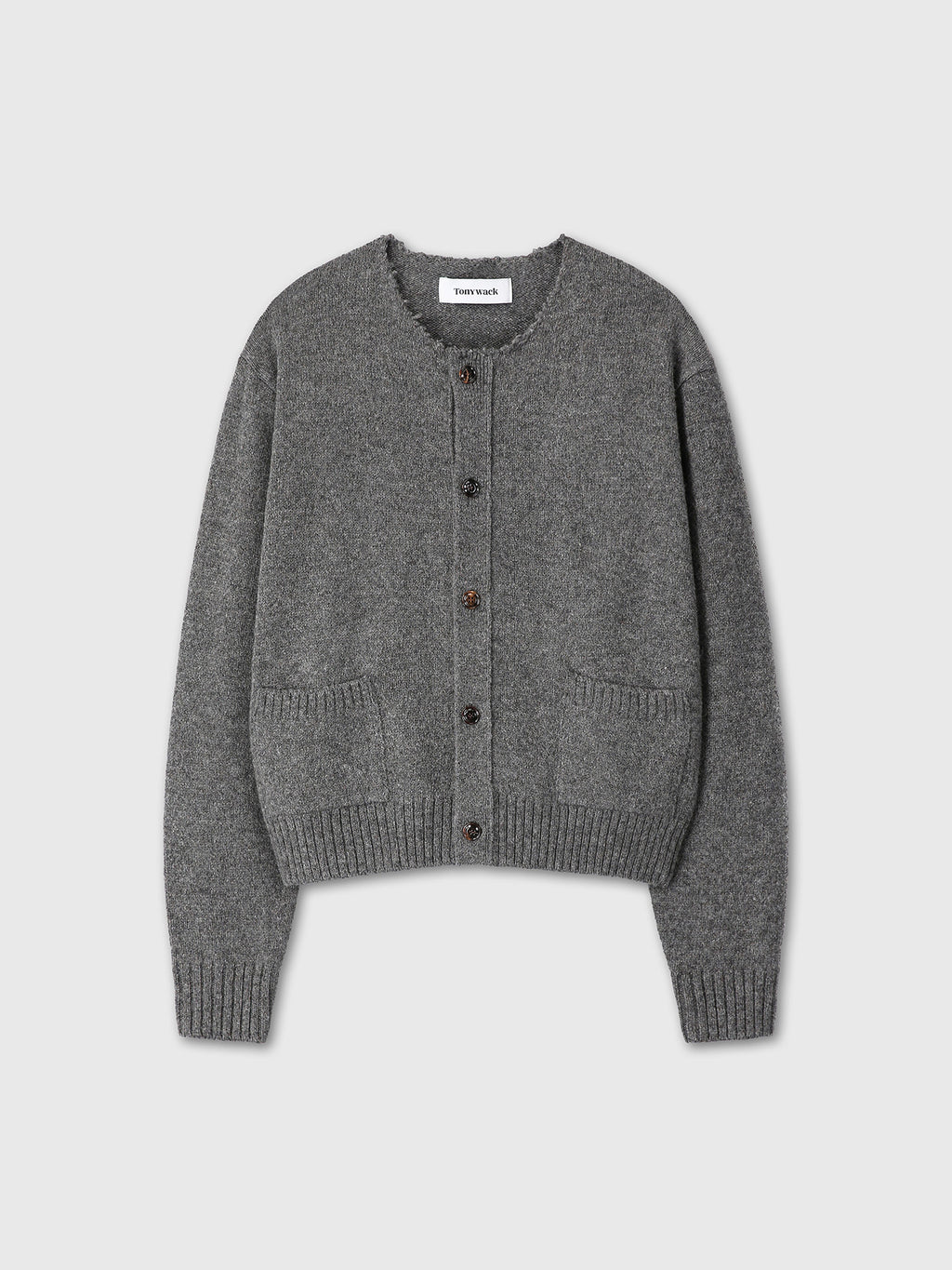Tonywack - Shetland Wool Raw Cardigan (Medium Charcoal) product image 9 | TRAB K-Fashion Australia