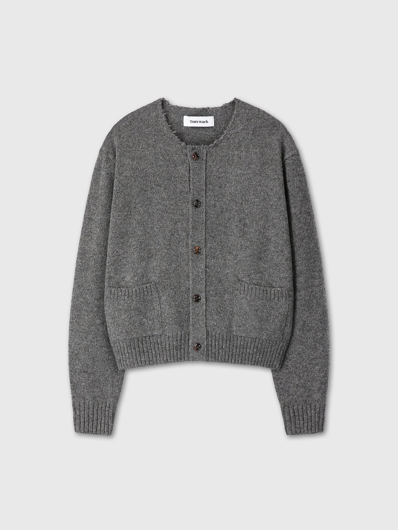 Tonywack - Shetland Wool Raw Cardigan (Medium Charcoal) product image 9 | TRAB K-Fashion Australia