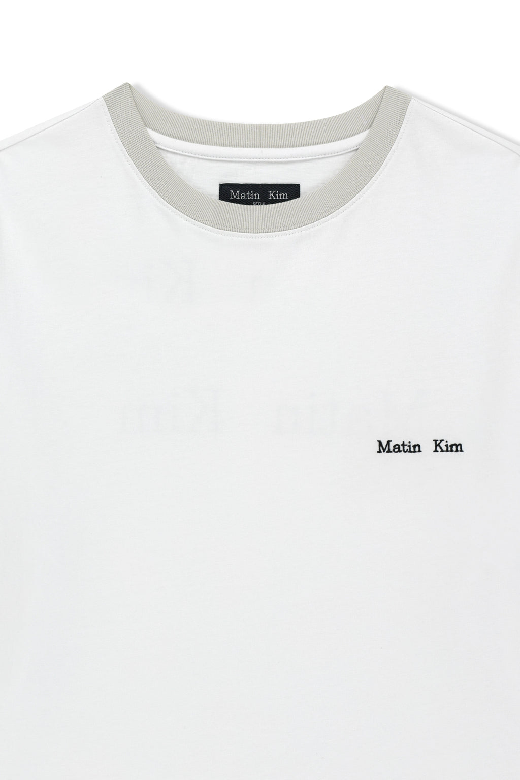 Matin Kim - Tonal Rib Back Logo Top (White) product image 3 | TRAB K-Fashion Australia