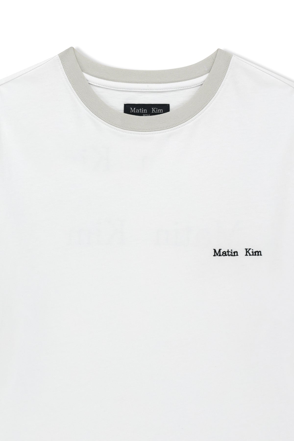 Matin Kim - Tonal Rib Back Logo Top (White) product image 3 | TRAB K-Fashion Australia