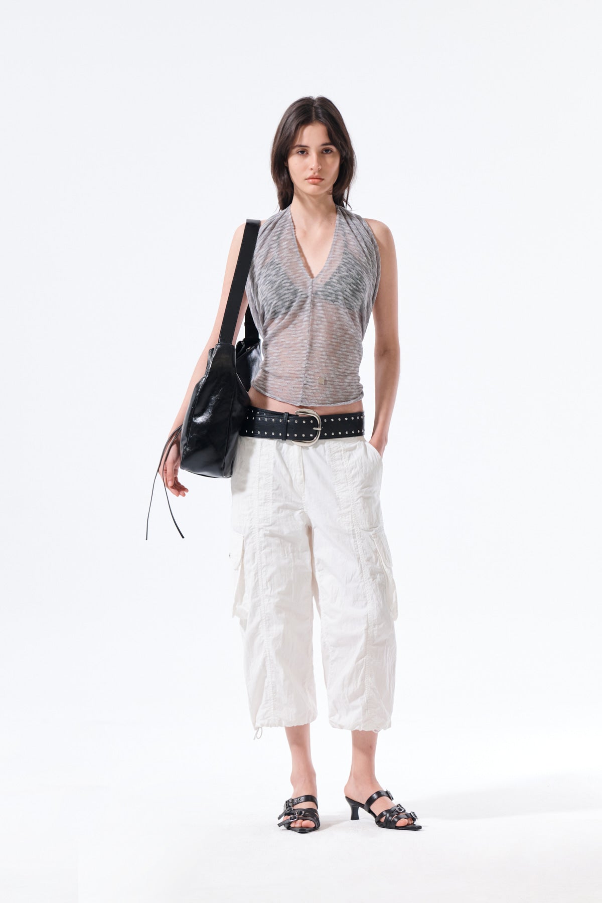 Matin Kim - Transformable Cover Up Scarf (Grey) product image 10 | TRAB K-Fashion Australia