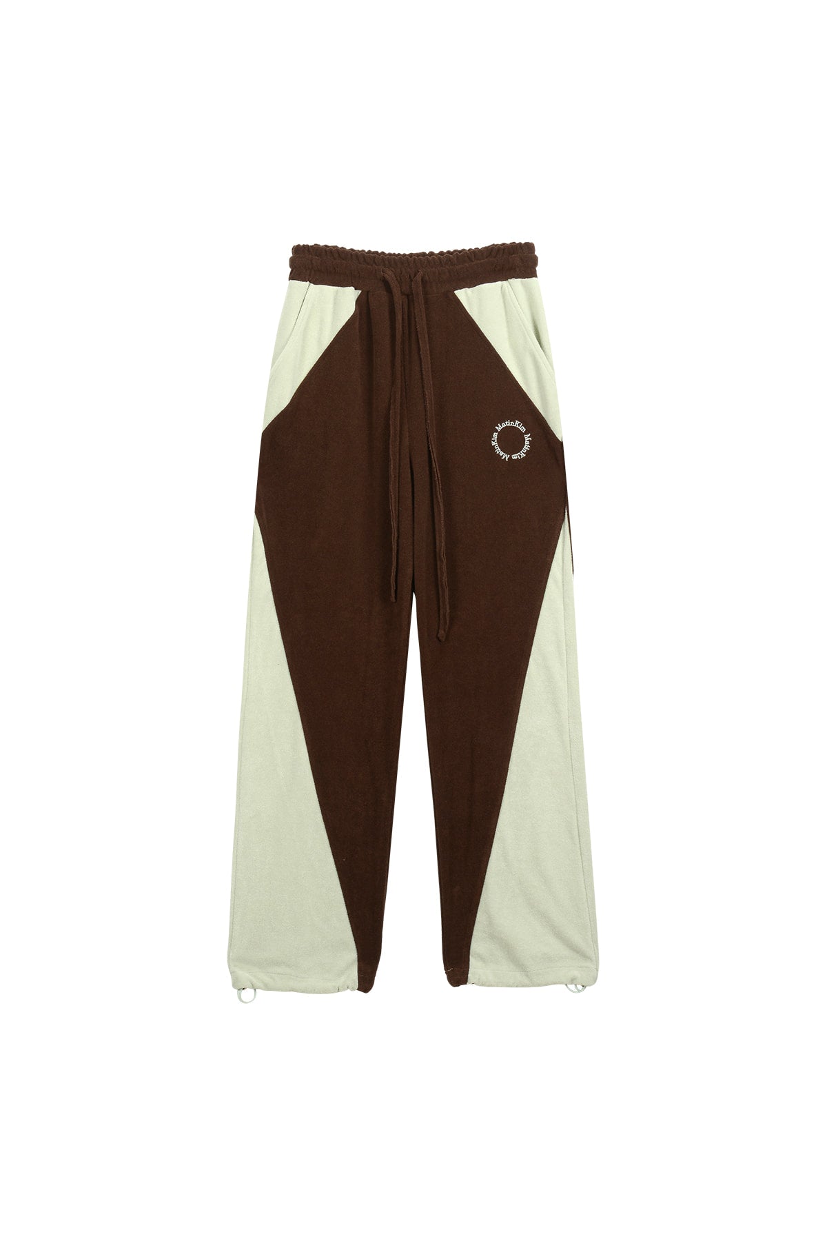 Matin Kim - Color Block Terry Jogger Pants (Brown) product image 1 | TRAB K-Fashion Australia