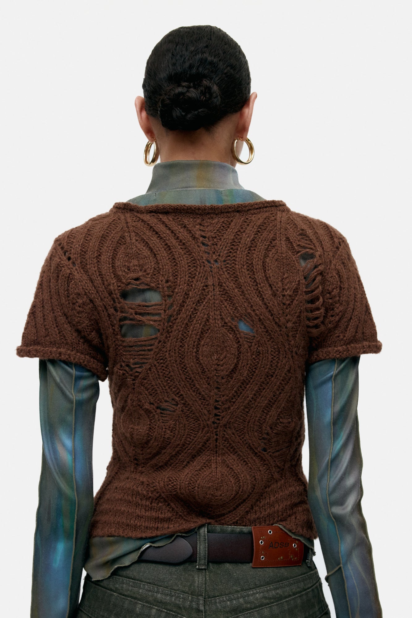 Andersson Bell - Cap Sleeve Sweater Layered Top (Brown) product image 6 | TRAB K-Fashion Australia