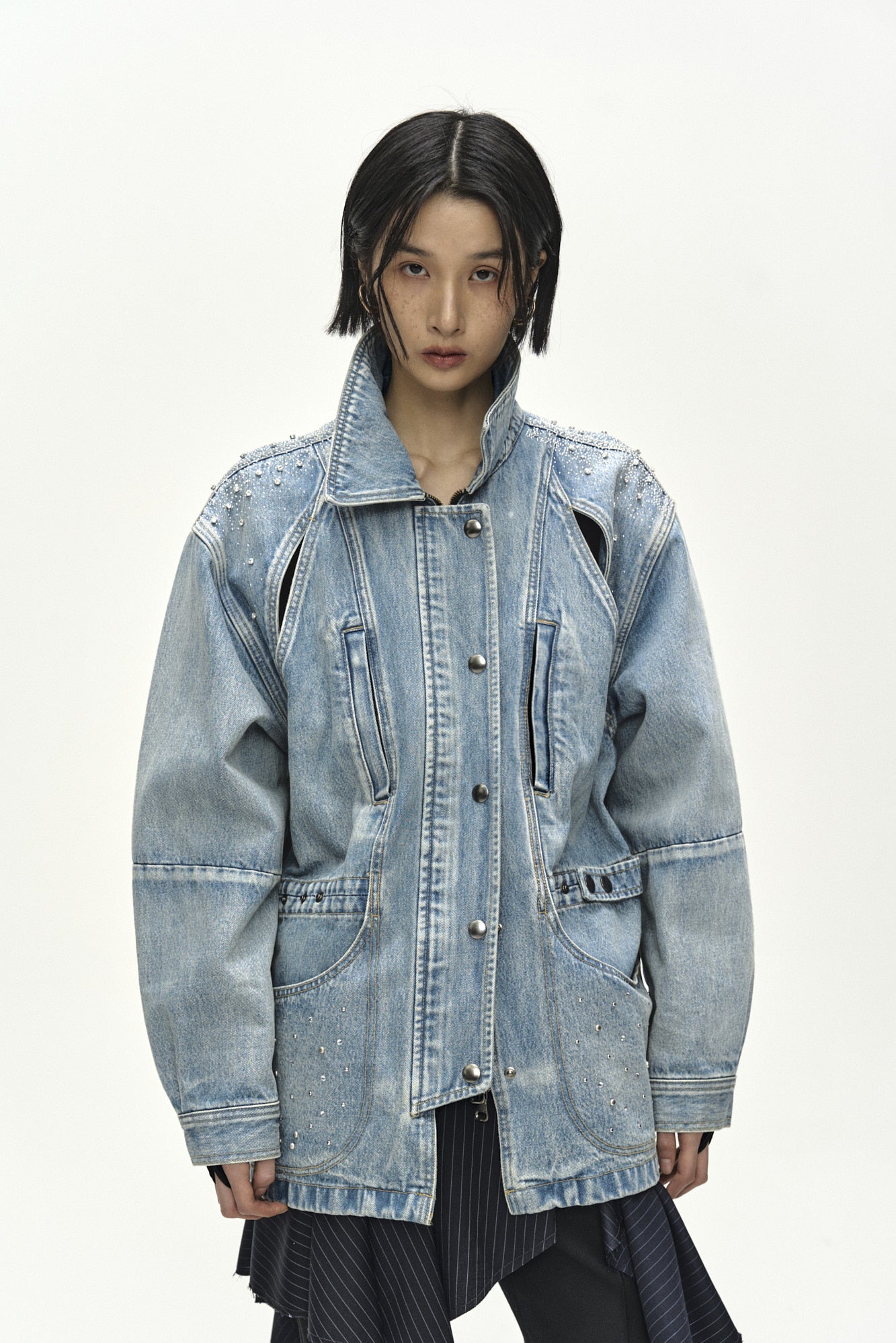 Andersson Bell - Jeweled Denim Work Jacket (Blue) product image 11 | TRAB K-Fashion Australia